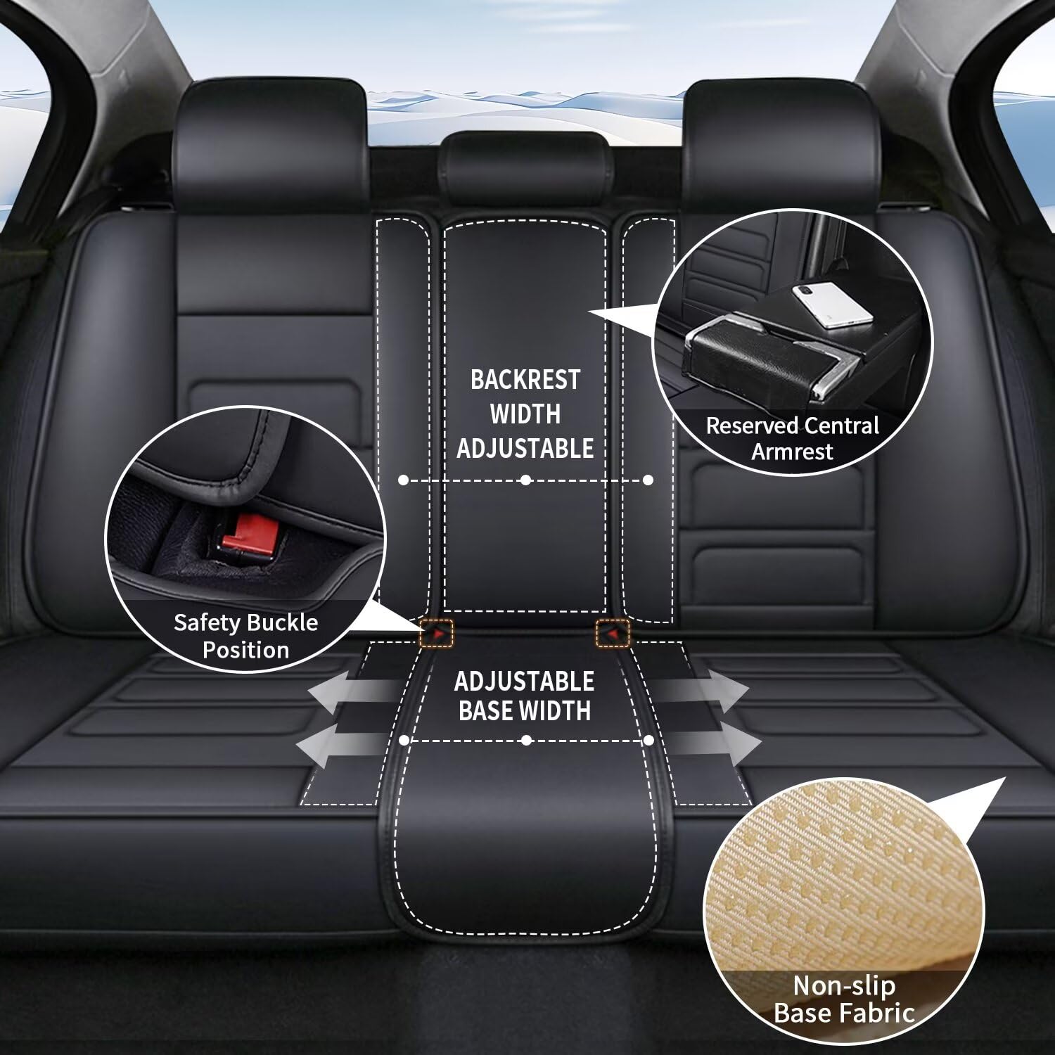 TTX LIGHTING Waterproof Leather Car Seat Covers Full Set (5 Seats) for Subaru Impreza 2012-2025 - Black Automotive Seat Protector | Perfect for Daily Commuting, Road Trips & Family Protection