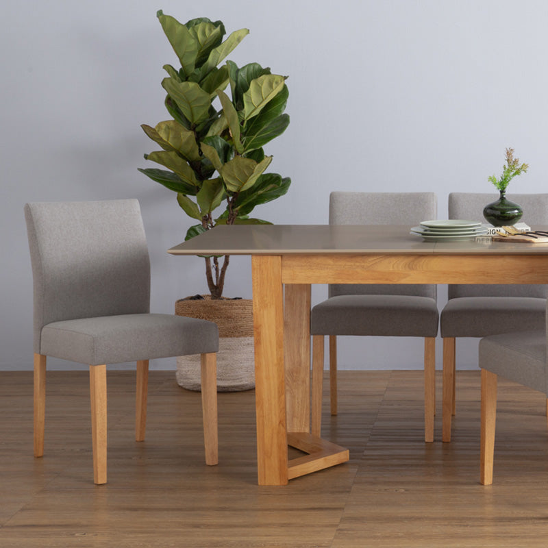 Ladee Modern Dining Chair - Solid Oak Wood with Silver Metal Legs - Perfect for Kitchen, Dining Room, and Office Spaces