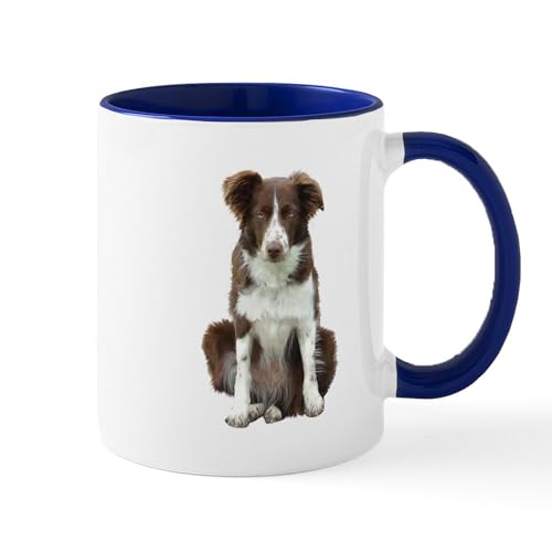 White/Navy Inside - Border Collie (Brwn) Mug