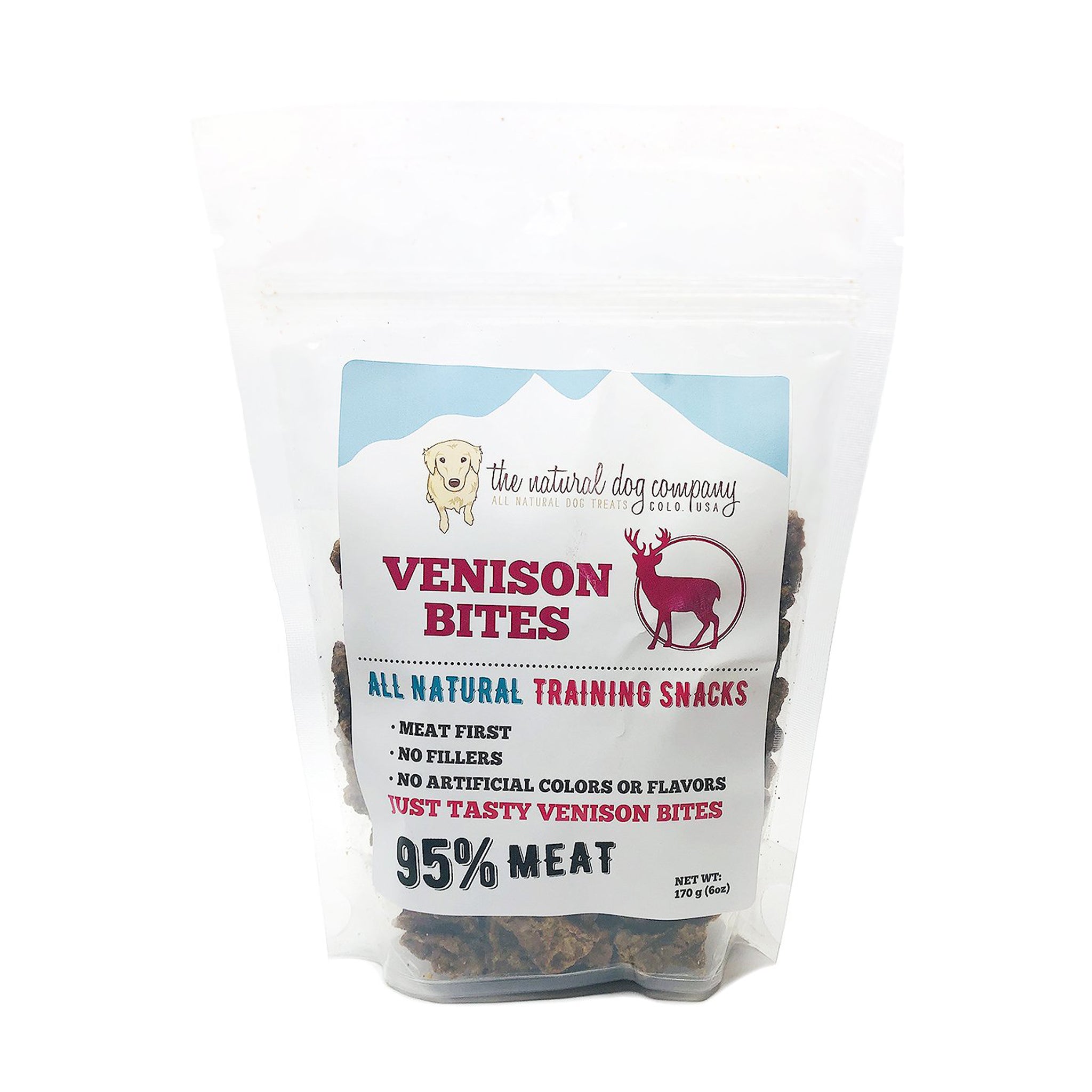 Natural Dog Company 95% Venison Training Bites - High Protein Dog Treats for Puppy & Adult Dogs - Perfect for Obedience Training, Reward & Outdoor Adventures