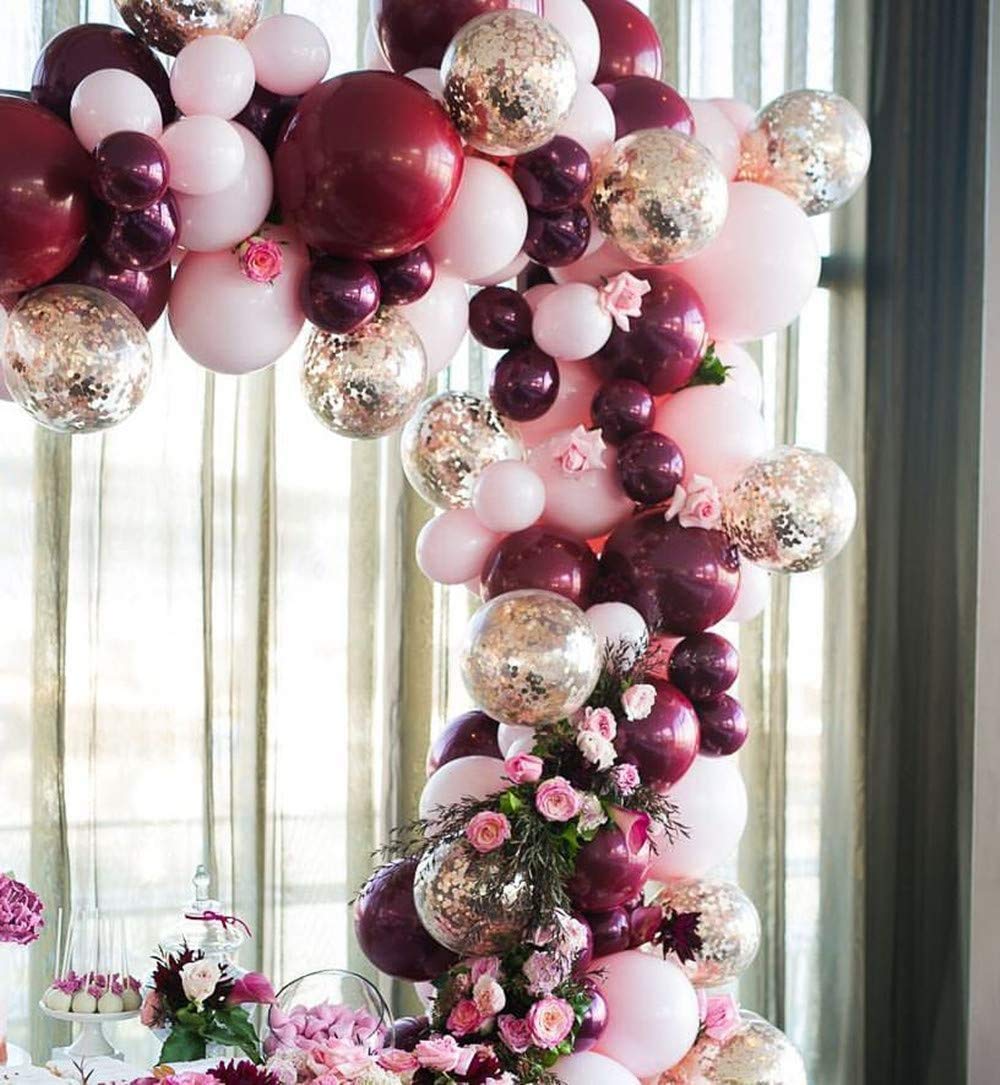 200-Pack 5 Inch Mini Latex Burgundy Balloons - Wine Red Party Balloons for Wedding, Bridal Shower, Birthday, Anniversary Decorations & Women's Parties | Perfect for Indoor & Outdoor Celebrations
