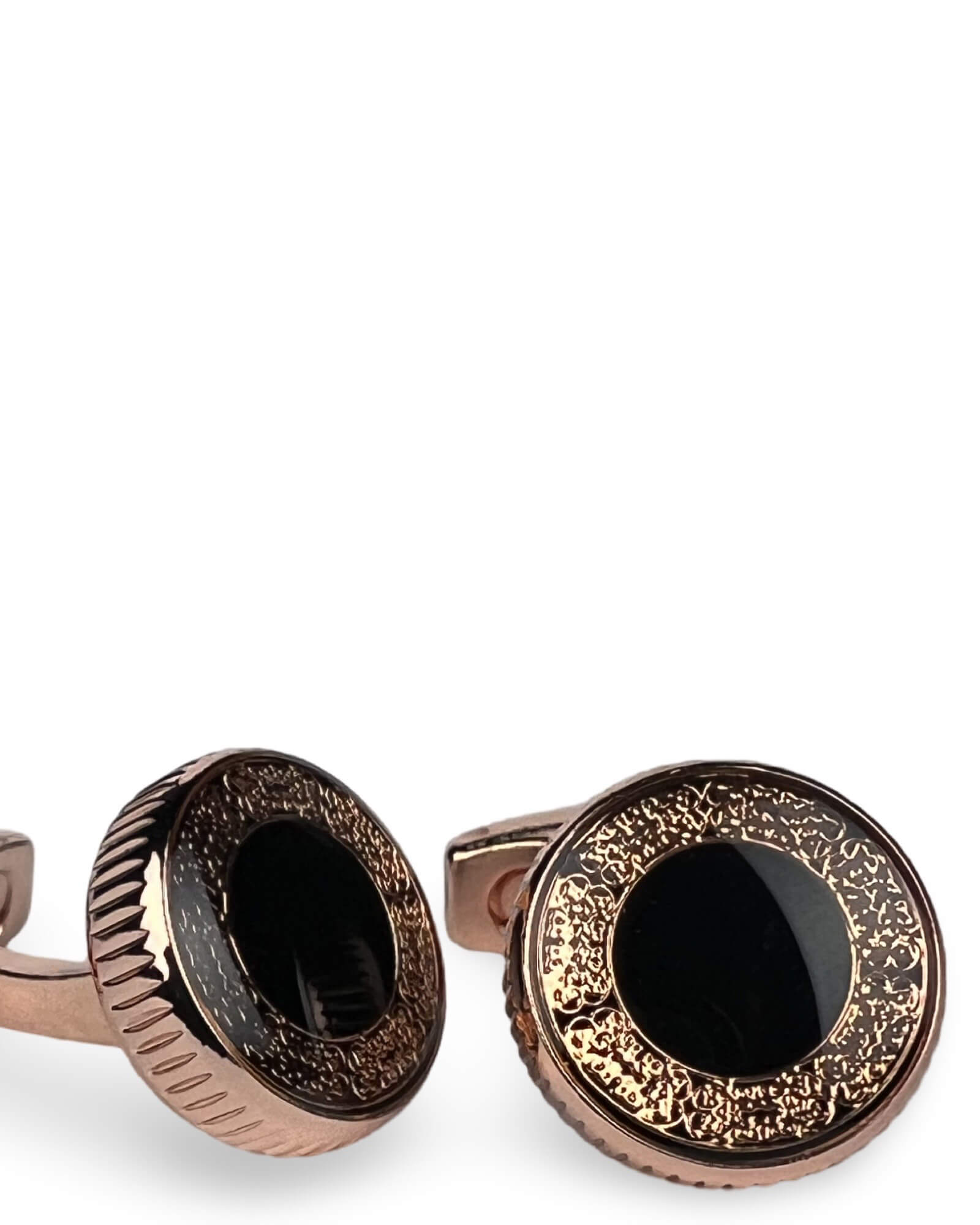 DÉCLIC Opulent Round Cufflinks for Men - Luxury Stainless Steel Dress Shirt Accessories - Perfect for Weddings, Business Meetings & Formal Events