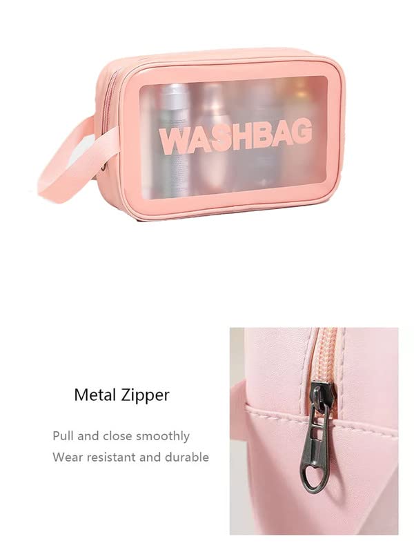 **Amso Clear Toiletry Bag - Waterproof PVC Cosmetic Travel Organizer with Zipper for Women & Men - Perfect for Makeup, Skincare, and Travel Essentials**