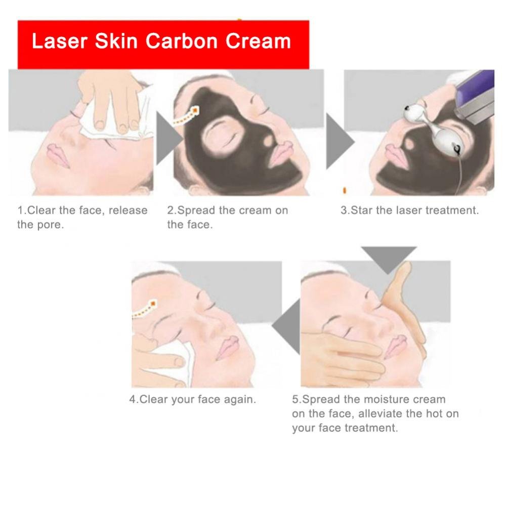 Safe Carbon Cream Gel for Laser Skin Rejuvenation - Skin Whitening & Deep Cleaning Treatment - Works with Skin Care Laser Machines - Perfect for Professional Spa & At-Home Skin Care Routines