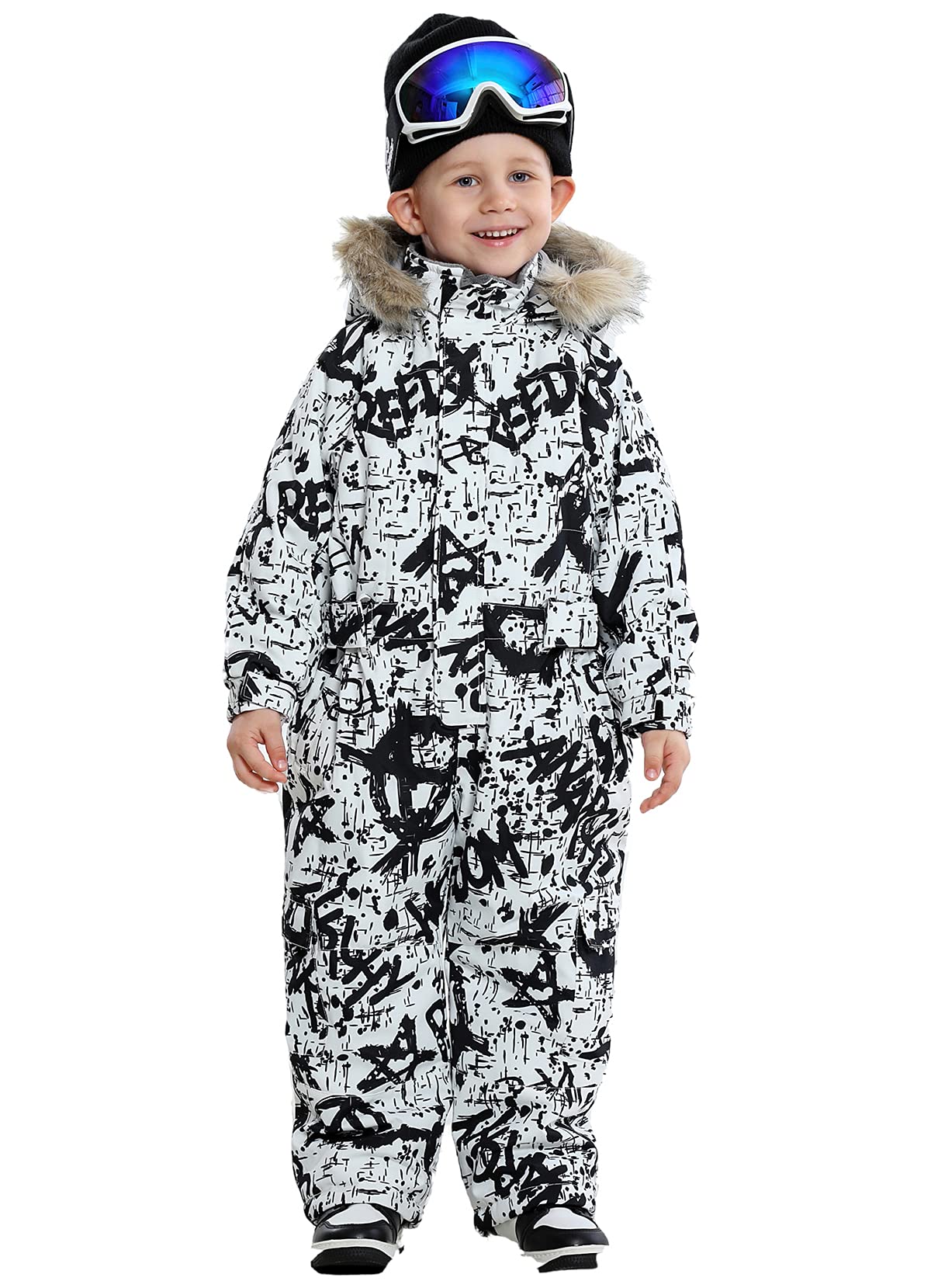 Bluemagic Kids Baby Snowsuit - Waterproof Winter One-Piece Ski Suit for Boys & Girls - Warm Snowboarding Overalls for Outdoor Activities