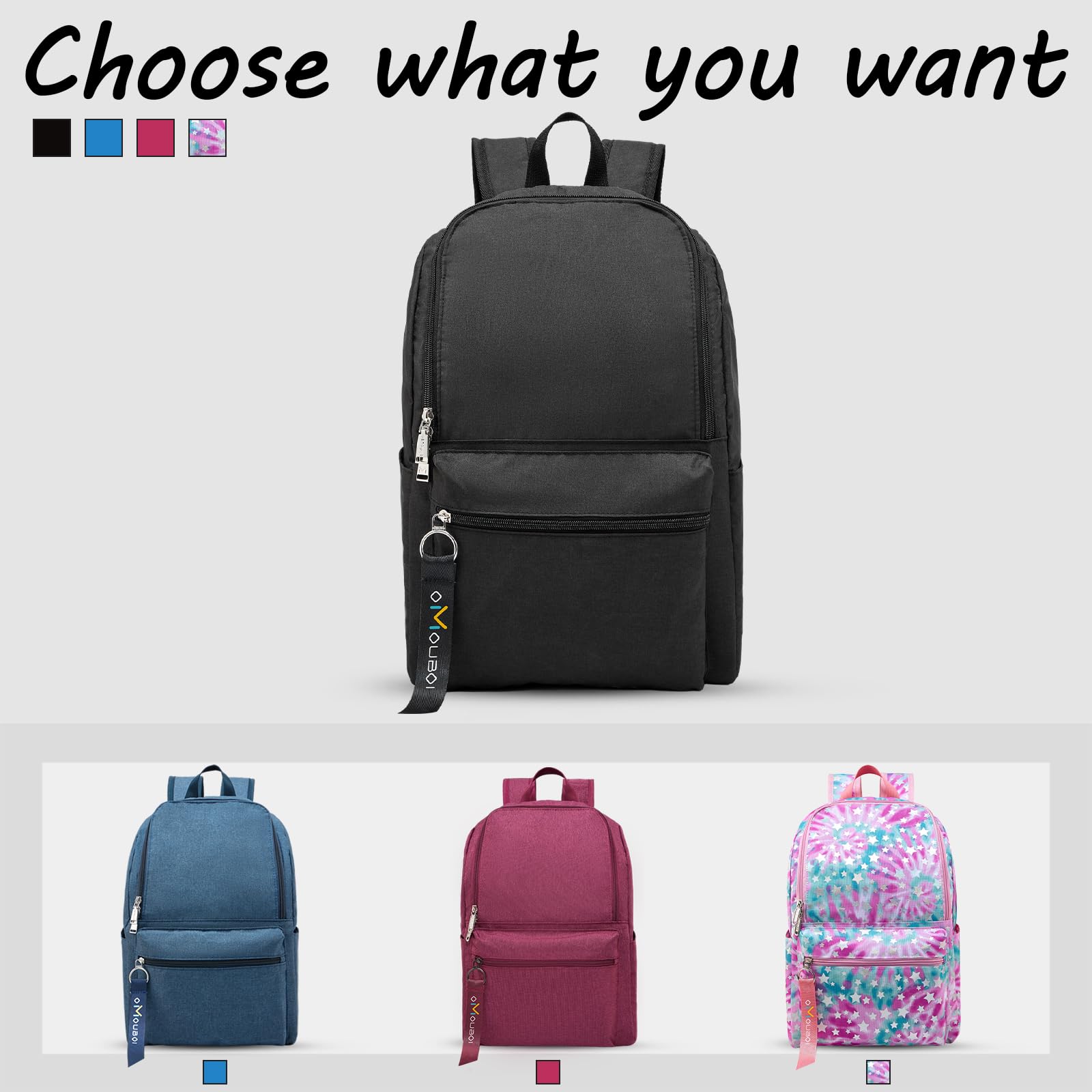 OMOUBOI Women's Black Backpack - 14 Inch Airline Approved Carry On Bookbag, Waterproof Lightweight Daypack for Gym, Work, School & Travel | Durable Casual Backpack for Everyday Use