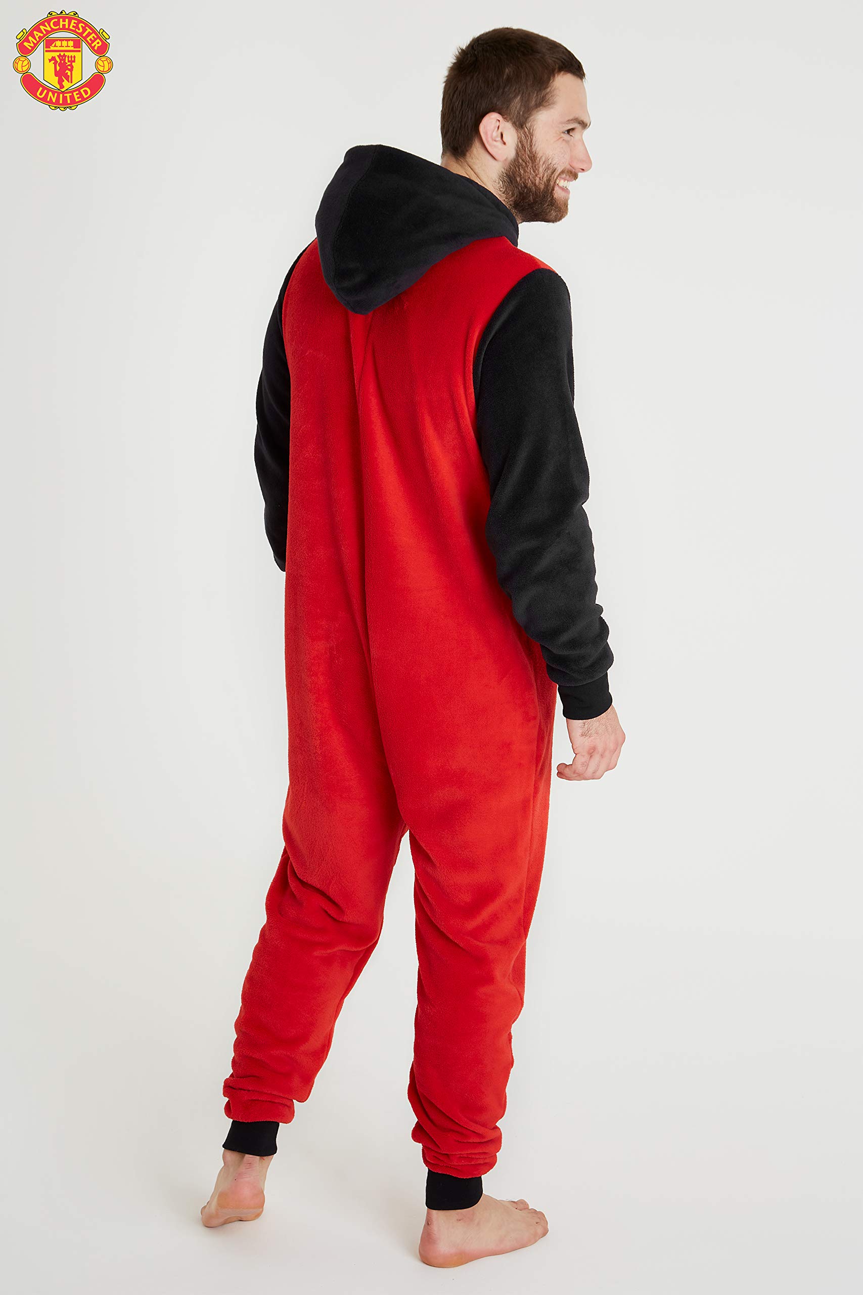 Manchester United FC Men's Fleece Onesie Pajamas - Cozy Football Pajama Set for Fans | Perfect Gift for Soccer Lovers & Game Night Sleepwear