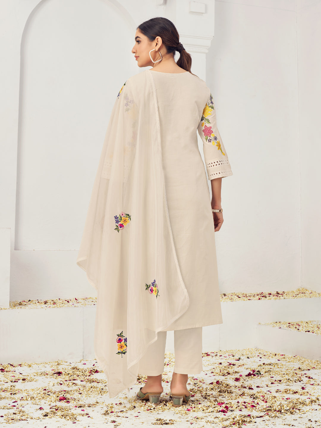 Elegant Beige Designer Ready-to-Wear Pant Suit for Women | Formal Party Outfit | Perfect for Weddings, Cocktail Parties & Office Events