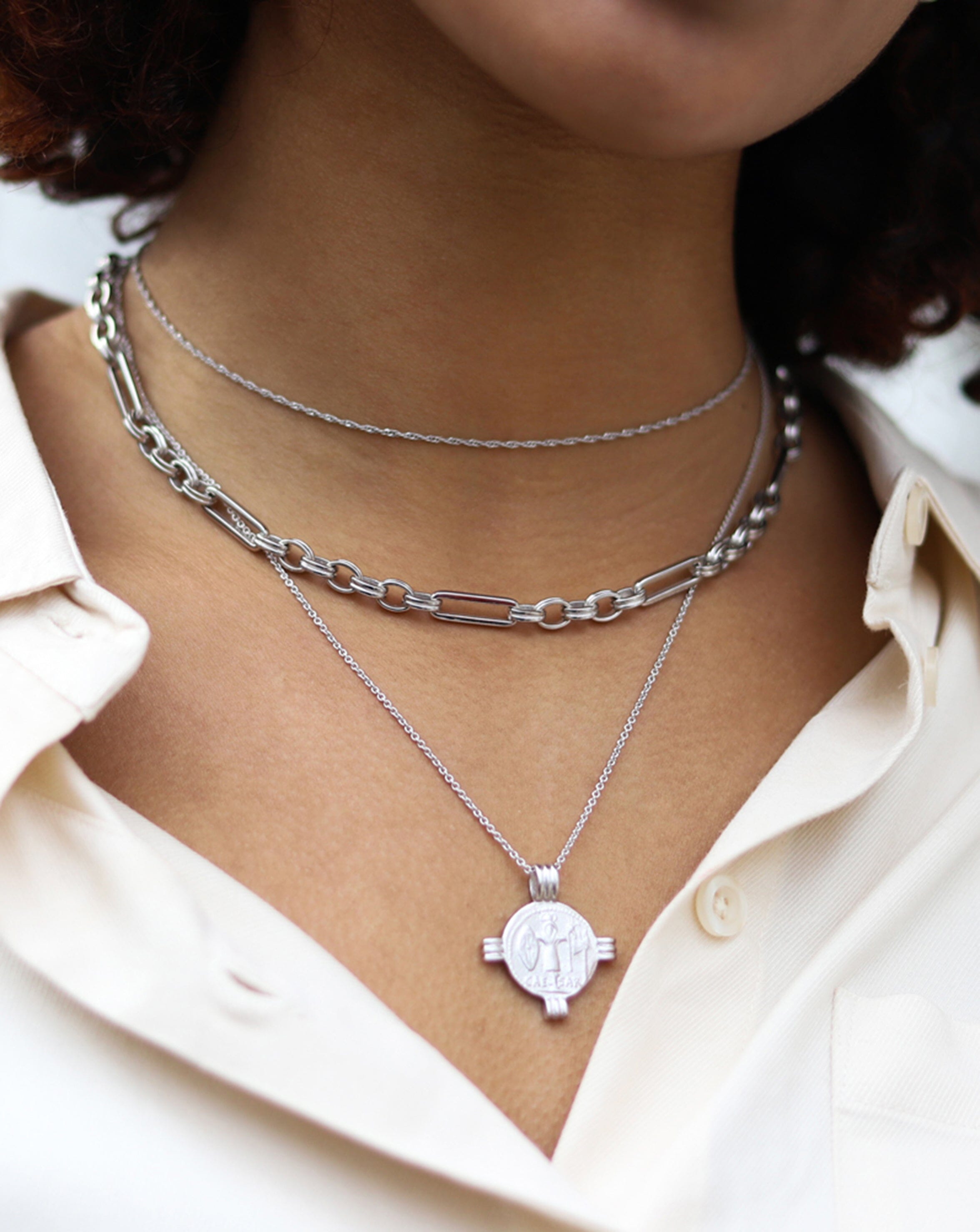 Axiom Silver Plated Chain Necklace for Women - Elegant Layering Jewelry for Everyday Wear, Parties & Special Occasions