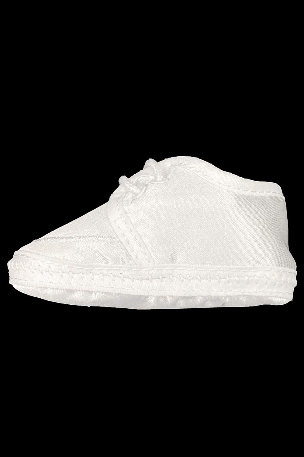 Baby Boy Satin Christening Booties - Soft Formal Shoes for Baptism, First Communion & Special Occasions - Perfect Newborn Gift for Church Ceremonies & Photo Shoots