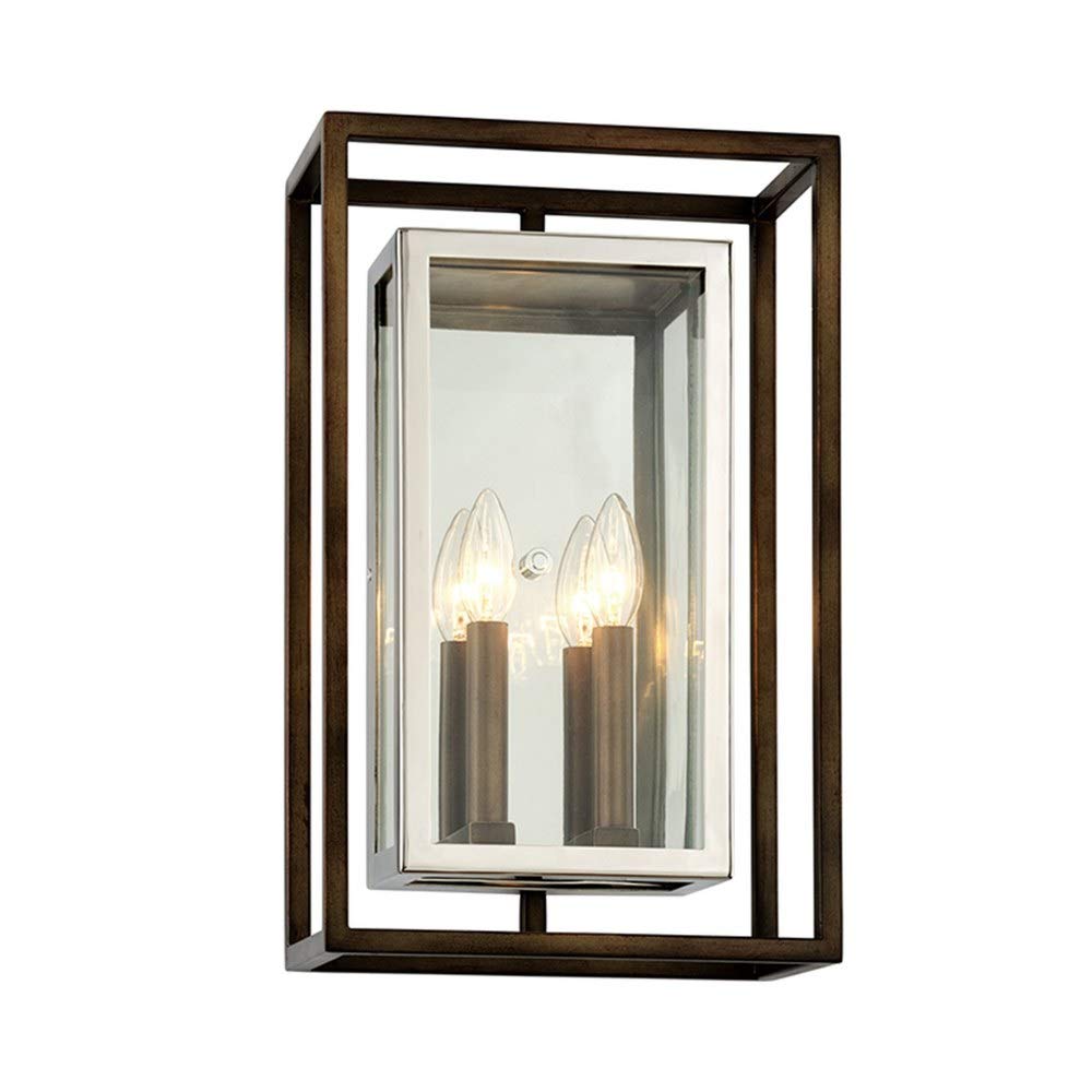 Troy Lighting B6513 Morgan Two Light Wall Sconce - Large Bronze Wall Lamp for Bedroom, Living Room & Hallway Lighting