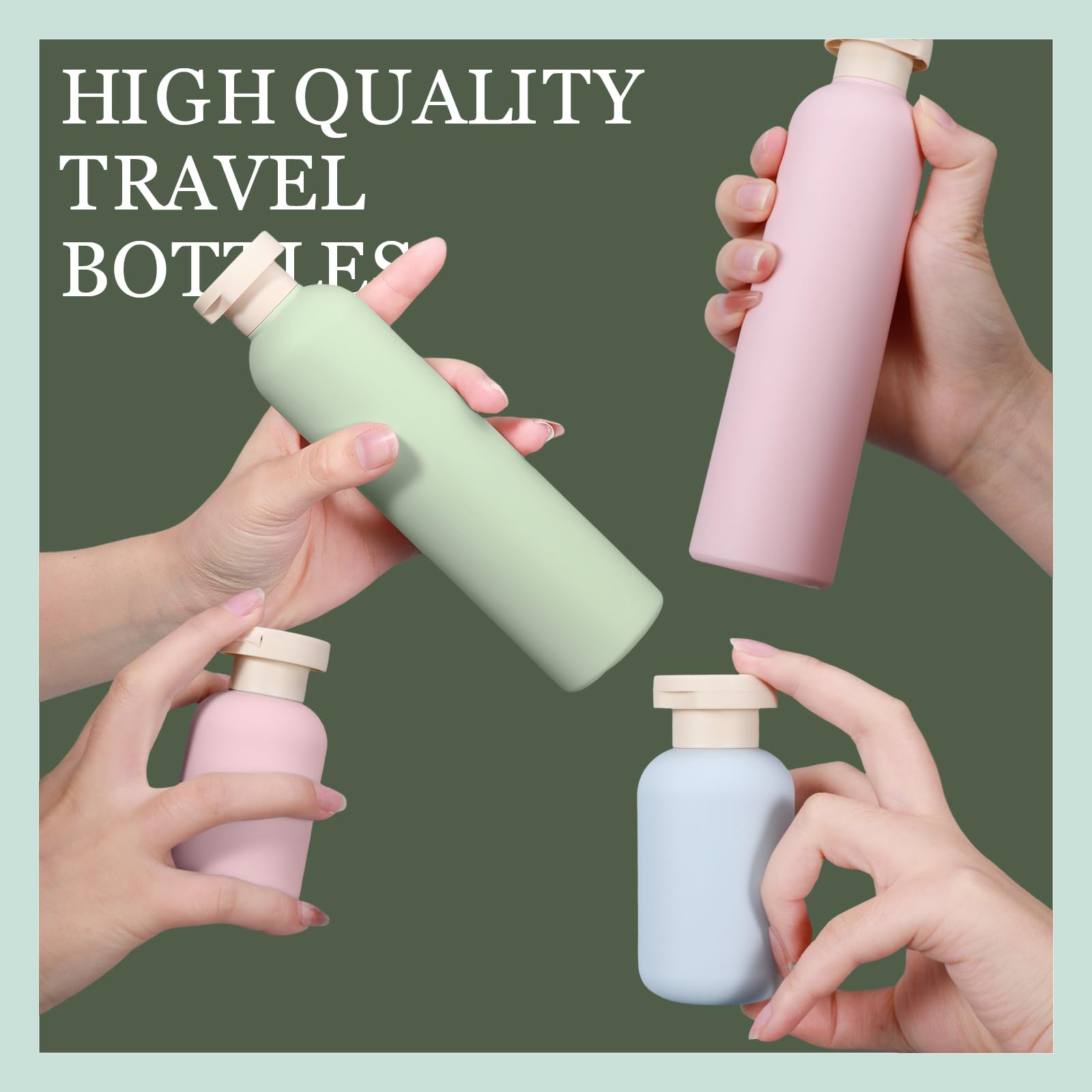 8.8oz 3-Pack Refillable Travel Shampoo & Conditioner Bottles with Flip Top Lids - Leak-Proof TSA Approved Toiletries Containers for Airplane, Gym, Camping & Vacation Essentials