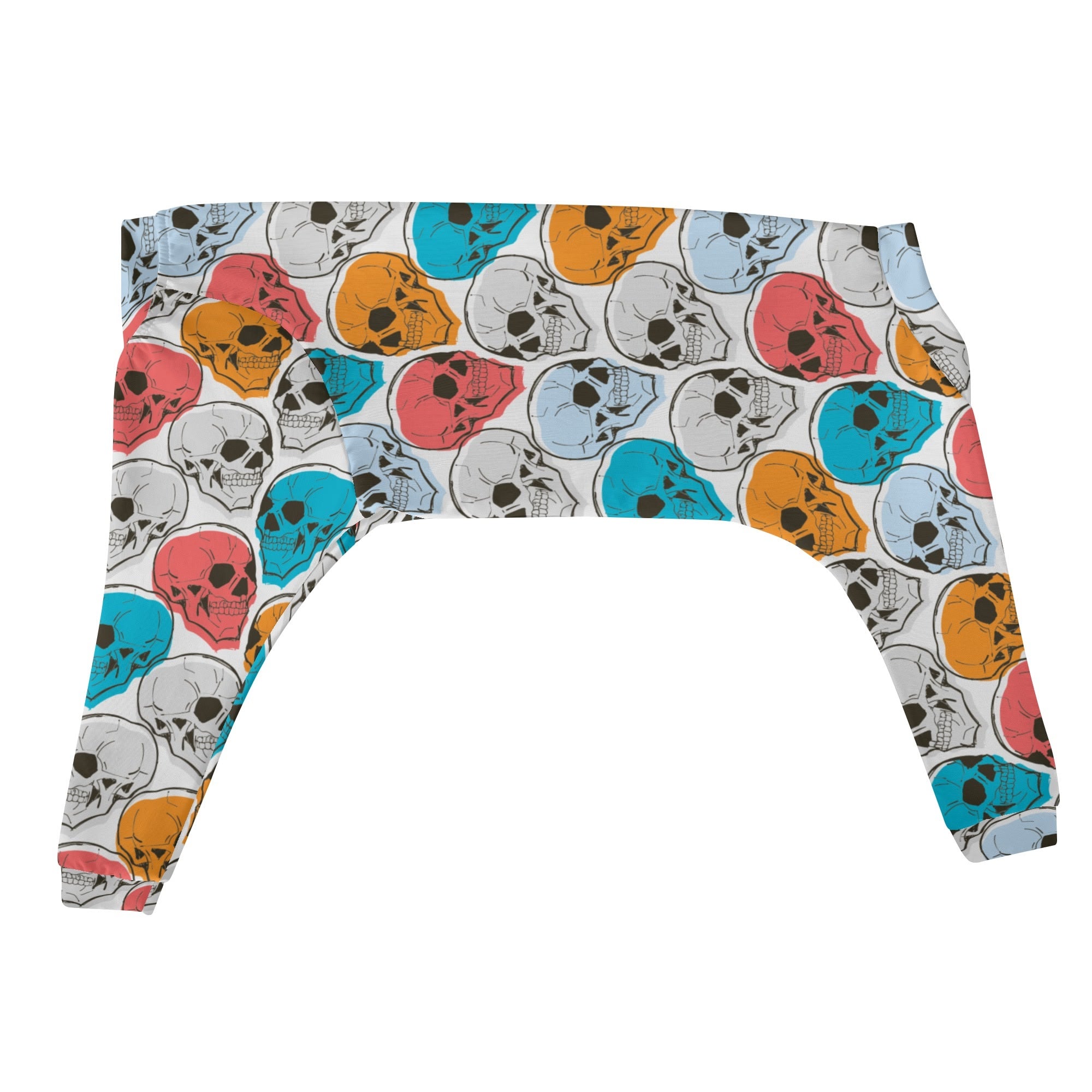 Colorful Skulls Ultra Soft Dog Pajamas - Cozy Halloween Pet Costume for Small & Medium Dogs - Perfect for Nighttime, Photo Shoots & Holiday Parties
