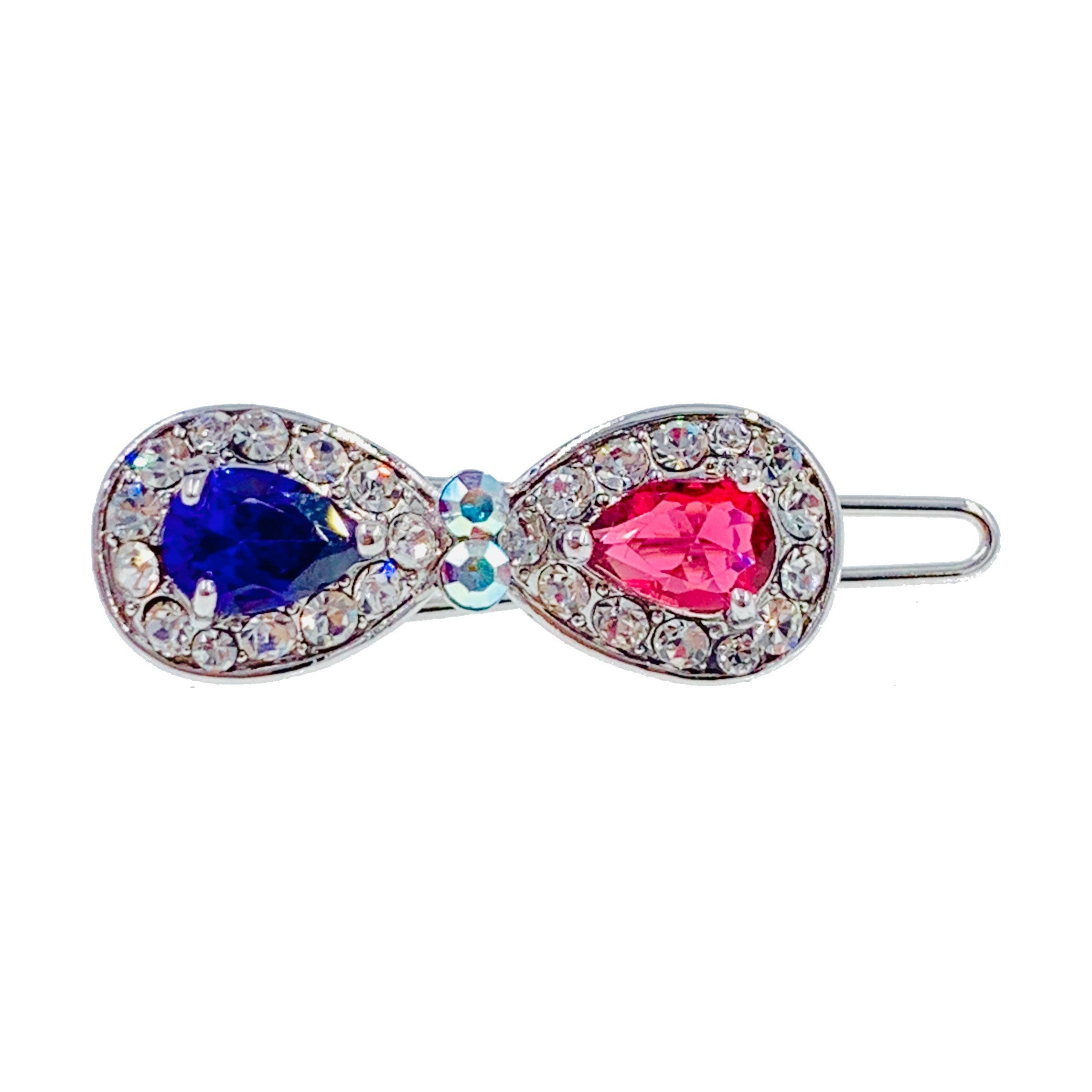 Elegant Bubble Mini Bow Hair Clip with Cubic Zirconia Crystals - Perfect for Weddings, Parties & Everyday Glamour