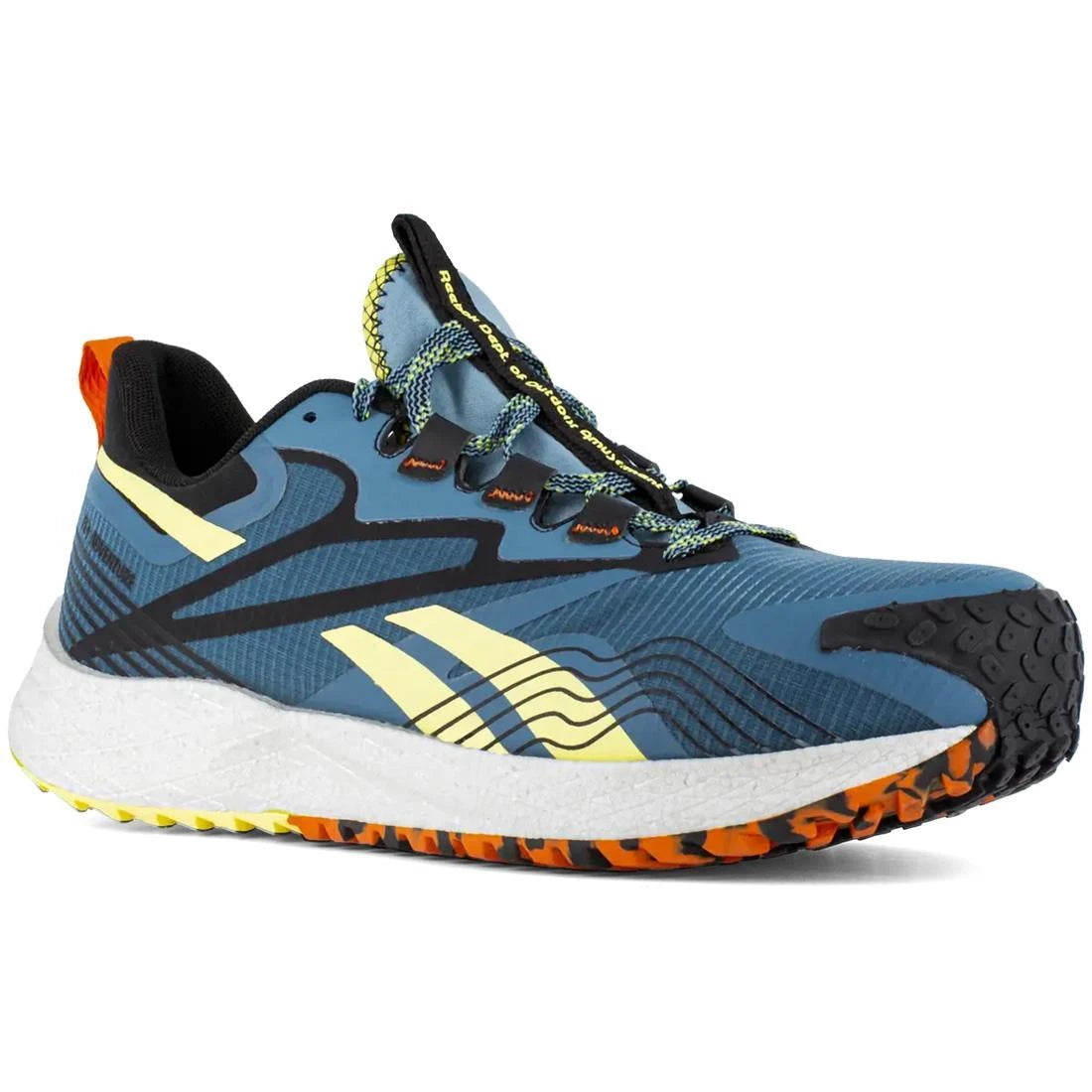 Fe4 Adventure Composite Toe Athletic Work Shoes for Men - Lightweight Safety Shoes with Slip Resistance, Breathable & Comfortable - Perfect for Construction, Warehouse & Outdoor Work (Blue)