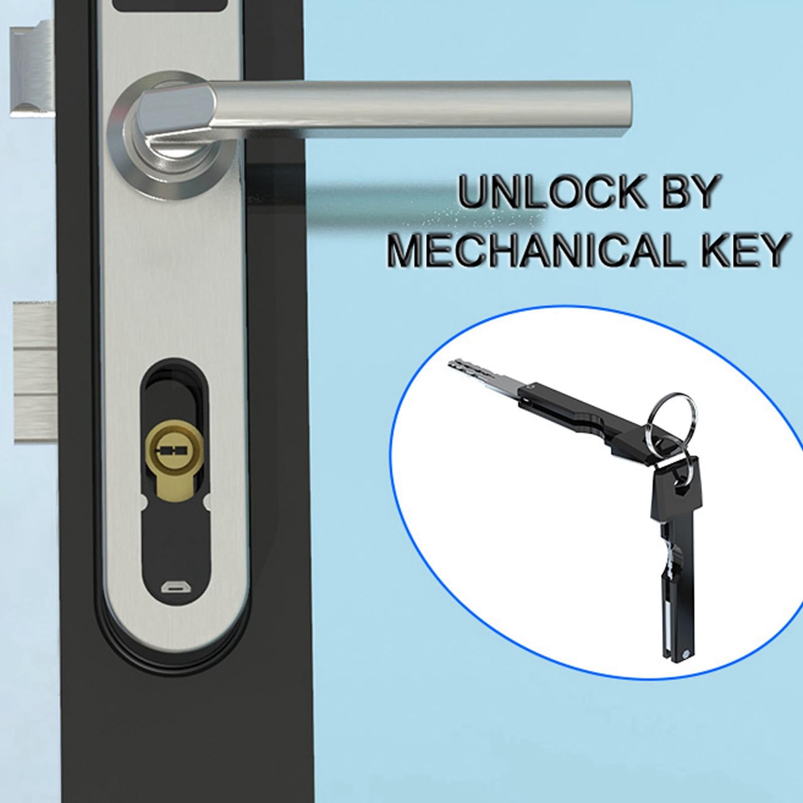Smart Fingerprint Door Lock - Keyless Entry with Keypad, RFID Card & Mechanical Key - 4-in-1 Electronic Deadbolt for Home Security - Left/Right Hand Installation (Perfect for Apartments, Offices & Smart Homes)