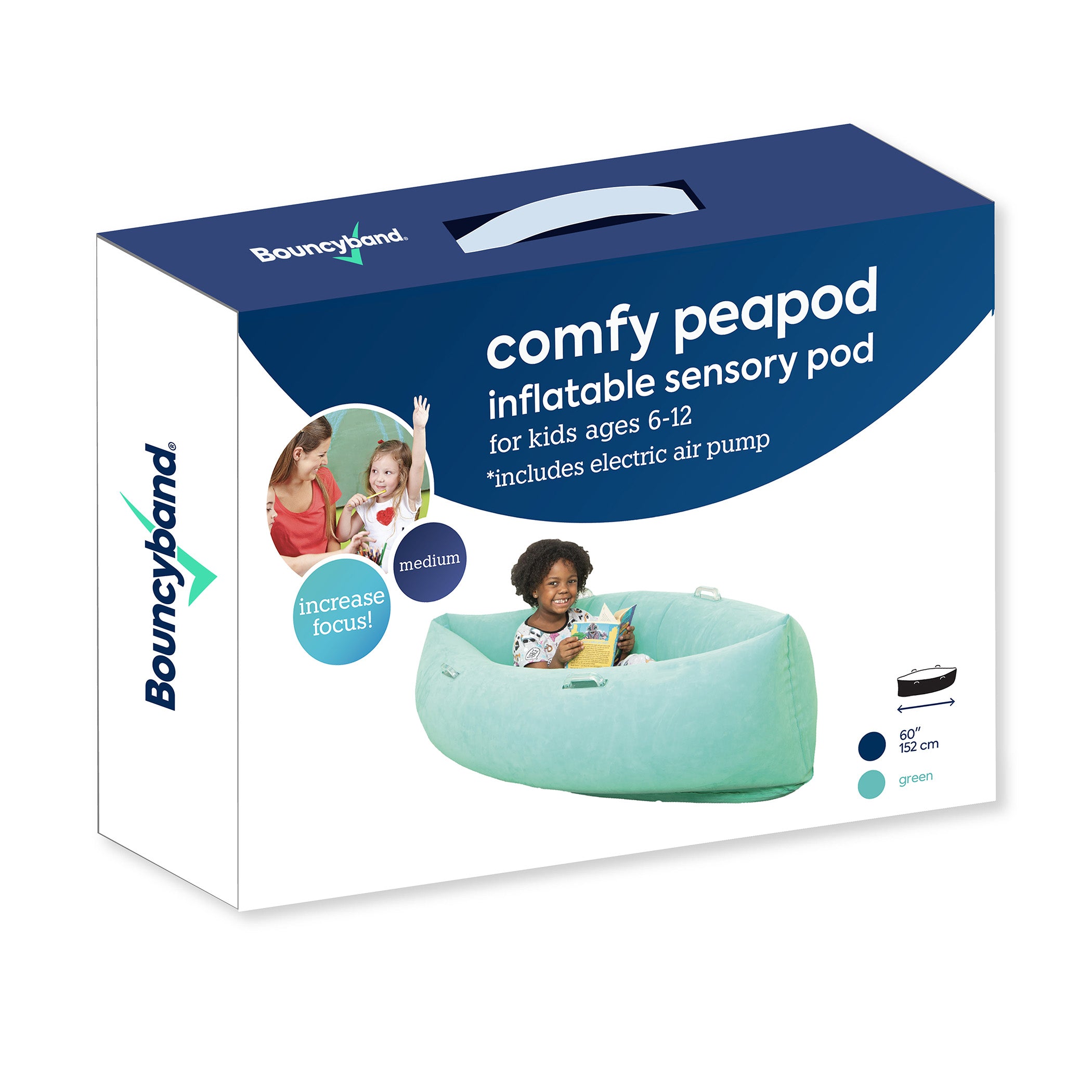 Bouncyband Comfy Huging Peapod Sensory Pod for Kids - Calming Sensory Tool for Autism, ADHD, Anxiety Relief - Perfect for Classrooms, Therapy Rooms & Home Use