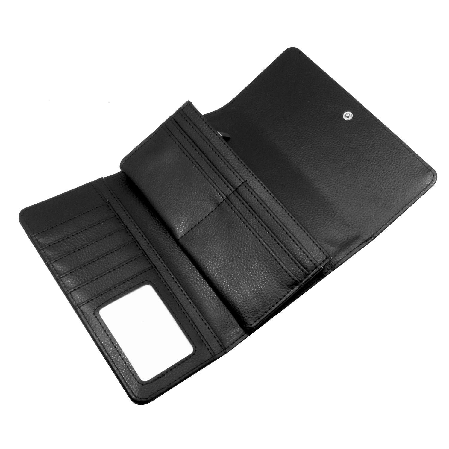 Cannabis Leaf Peace Symbol Leather Wallet for Women with Card Holder - Travel & Daily Use