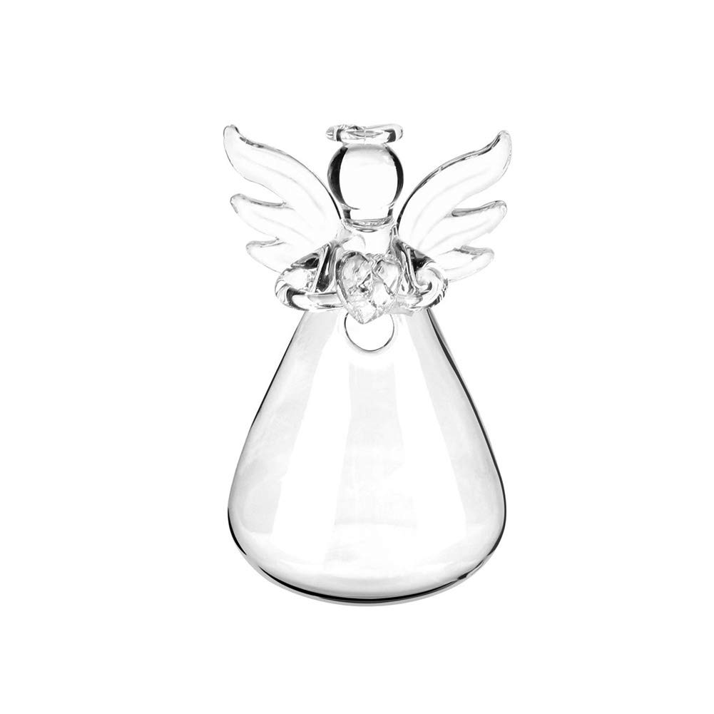 Ochine Angel Hanging Glass Vase - Clear Hydroponic Planter for Flowers, Terrariums & Small Plants | Bulk Tiny Bud Vases for Home Decor, Wedding Centerpieces & Indoor Gardening