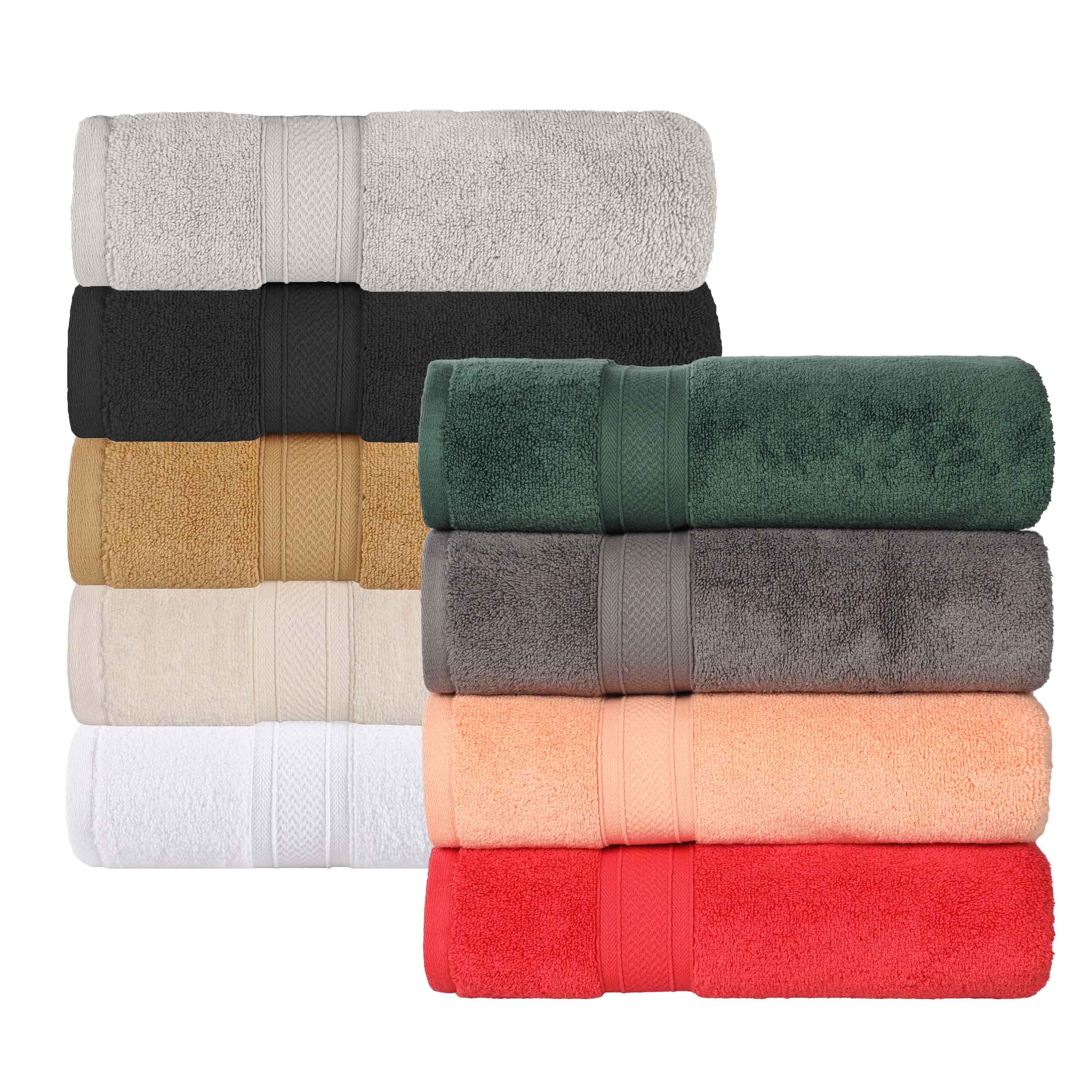 Premium Zero Twist Cotton Jacquard Chevron Face Towels - Set of 12 | Ultra Soft Bath & Hand Towels for Spa, Guest Bathroom & Luxury Home Decor