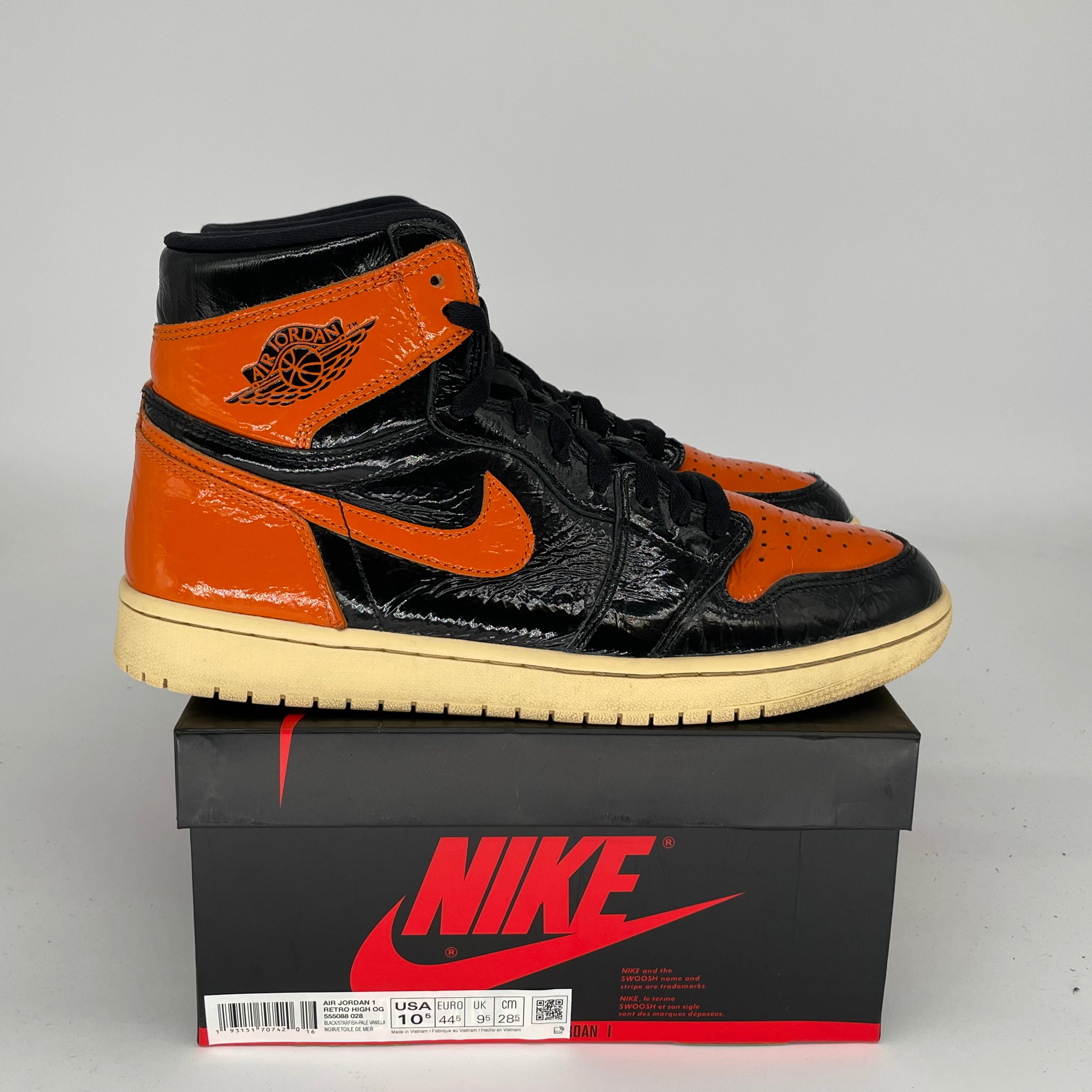 AIR JORDAN 1 SHATTERED BACKBOARD 3.0 Retro High OG Basketball Shoes - Men's Size 10.5 (555088-028) - Authentic Sneakers for Streetwear, Basketball & Collectors