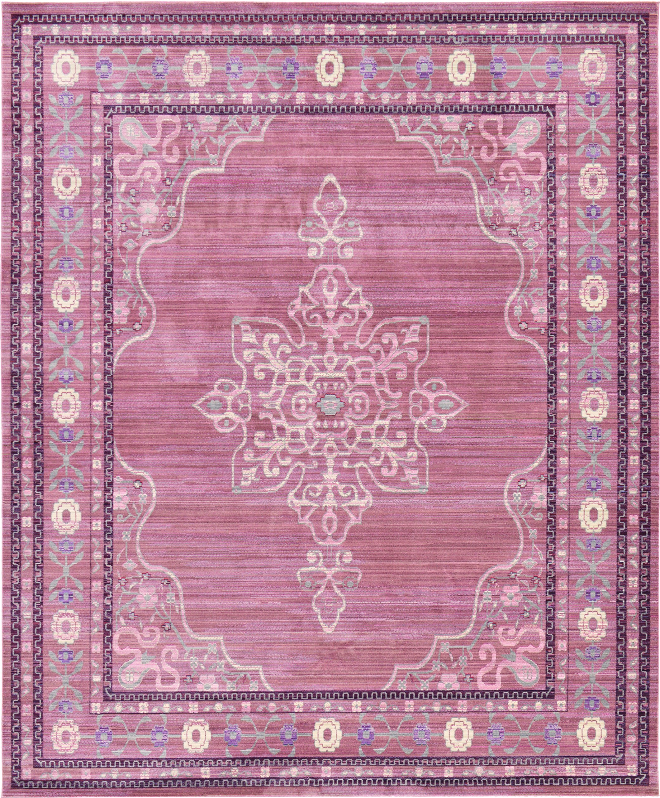 Unique Loom 3123845 Aria Soft Abstract Floral Area Rug, 8' x 10', Light Pink - Perfect for Living Room, Bedroom, Nursery & Home Decor
