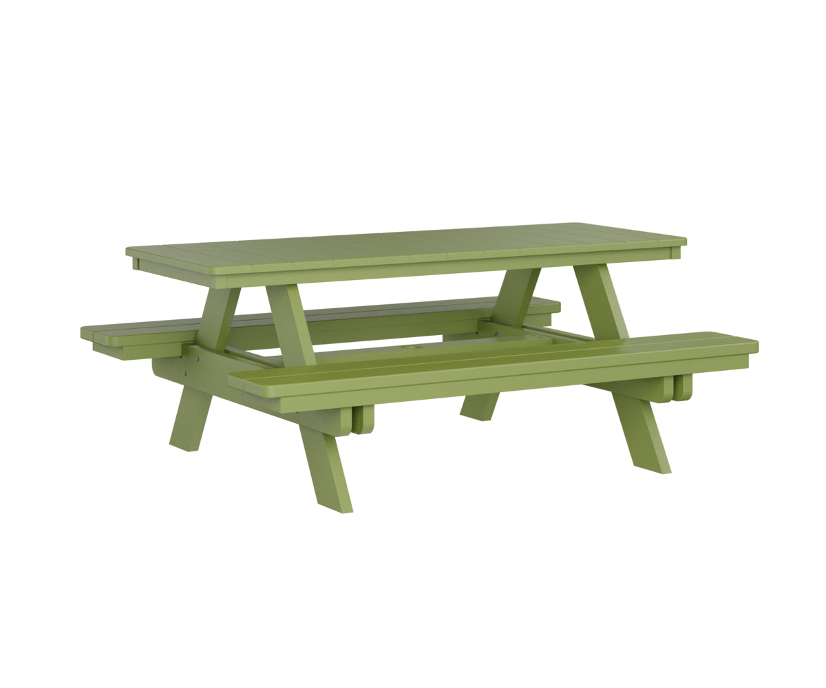 Berlin Gardens Rectangular Picnic Table - Outdoor Dining Set for Patio, Backyard, and Park - Heavy Duty Weather-Resistant Wooden Picnic Bench with Umbrella Hole