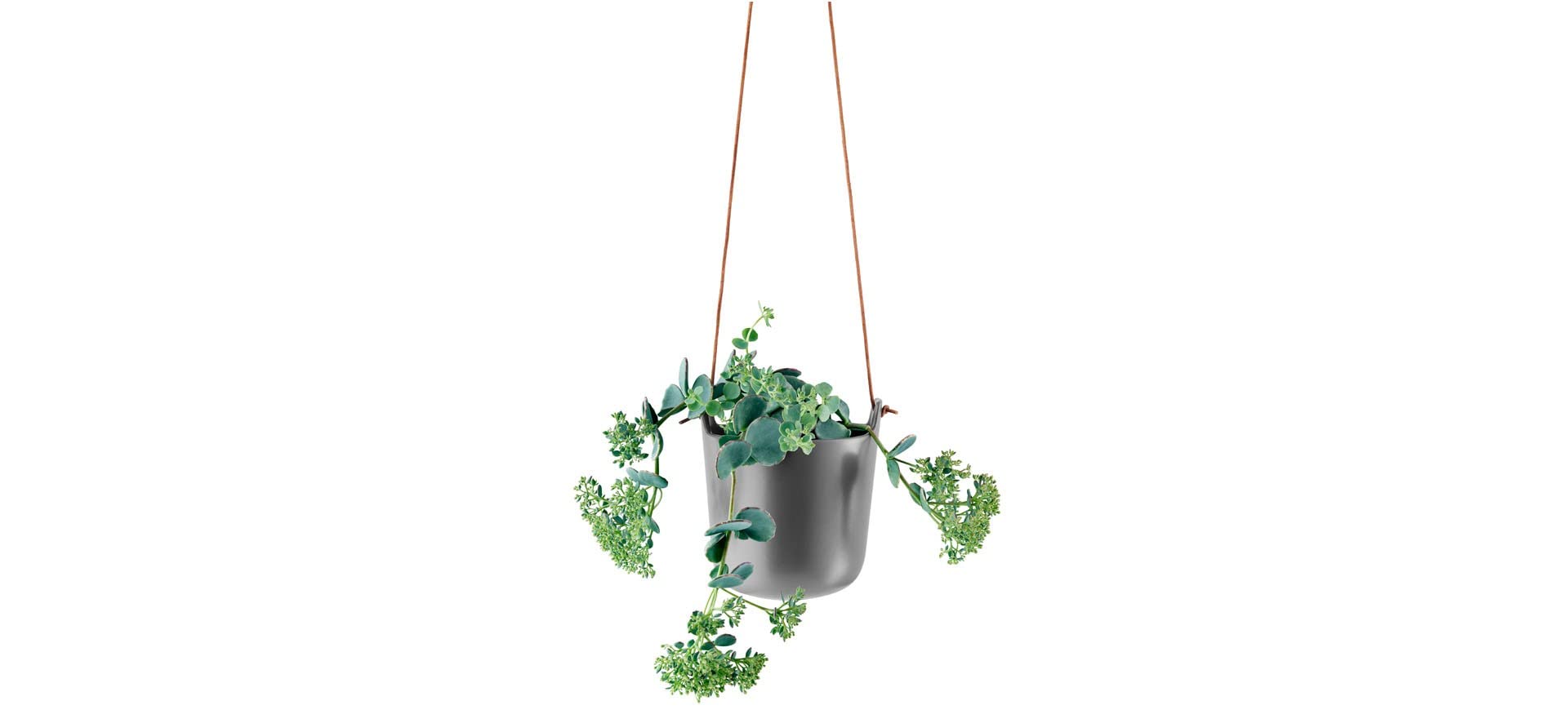 Eva Solo Self Watering Hanging Plant Pot - Nordic Grey Indoor/Outdoor Planter for Herbs, Flowers & Succulents - Perfect for Balcony, Patio & Home Decor