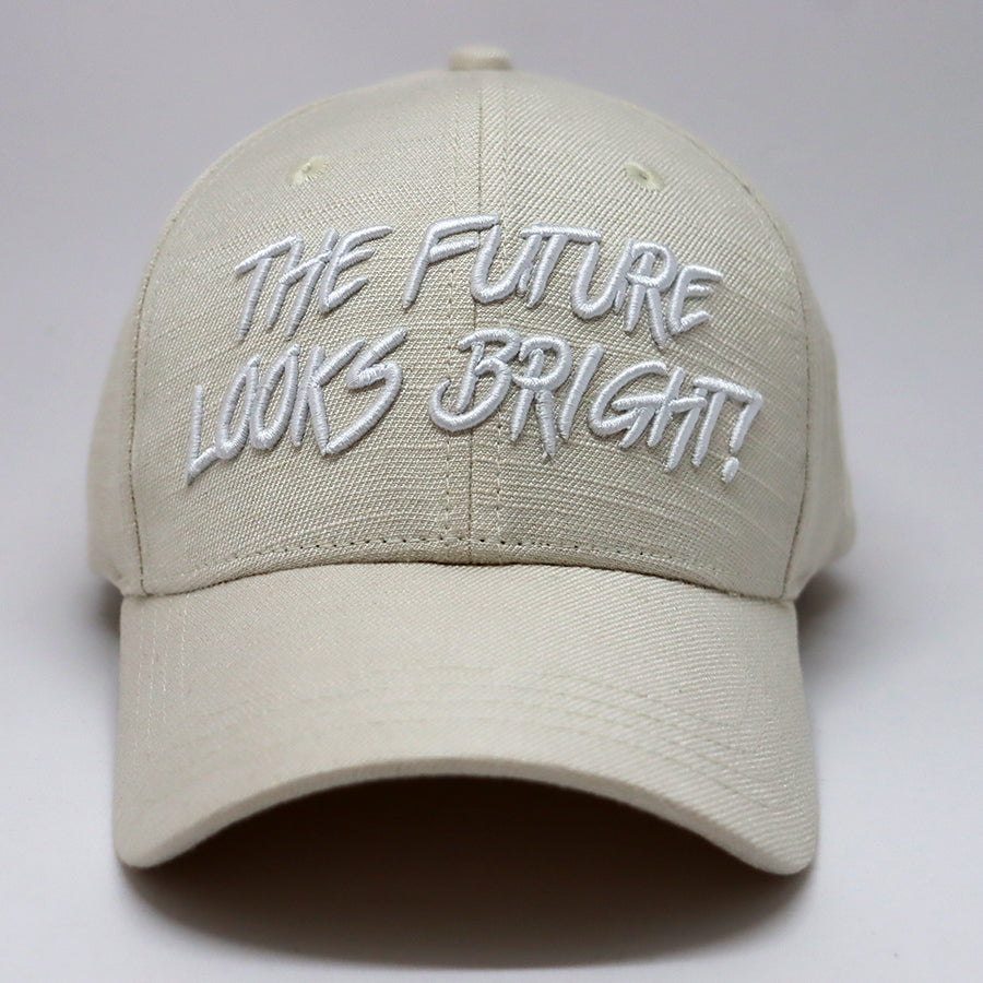 Future Looks Bright Ivory Cream Canvas Snapback Hat - Trendy Unisex Baseball Cap for Outdoor, Streetwear & Casual Fashion
