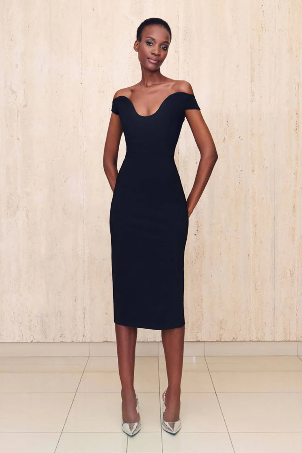 Greta Constantine Correa Scooped Across the Shoulder Fitted Dress - Elegant Evening Gown for Cocktail Parties & Special Occasions