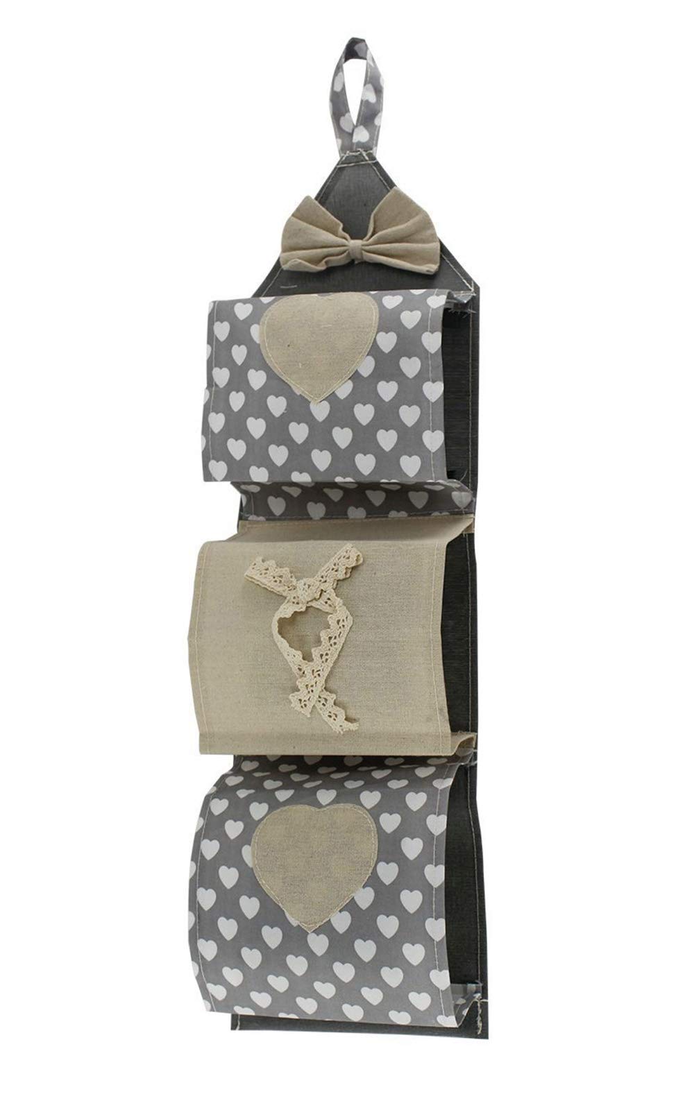 Vetrineinrete® 3-Position Wall Mount Toilet Paper Holder - Shabby Chic Bathroom Organizer (Grey) | Perfect for Small Bathrooms, Powder Rooms & Vintage Style Decor