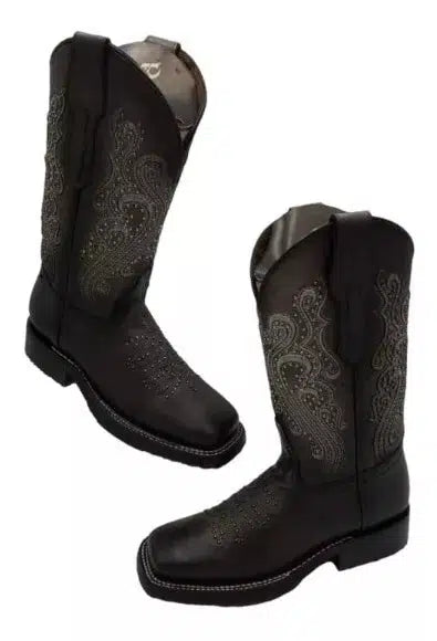4M02RS Women's Cuadra Black Western Cowgirl Cowhide Leather Rodeo Boots - Stylish & Durable for Country Dancing, Rodeos & Western Fashion