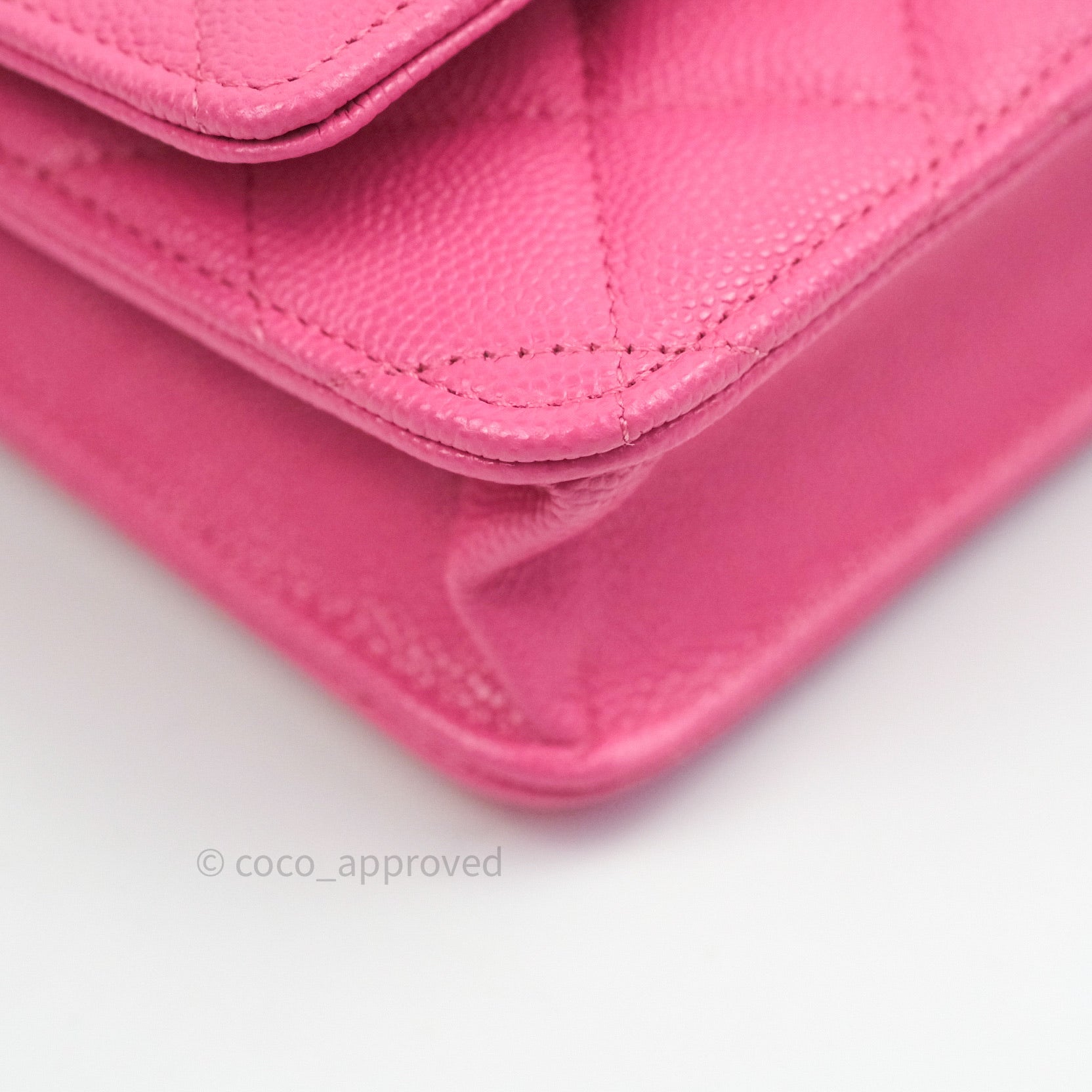 Chanel Caviar Quilted Wallet on Chain WOC in Pink with Light Gold Hardware - Perfect for Evening Events, Date Nights & Luxury Fashion Accessories