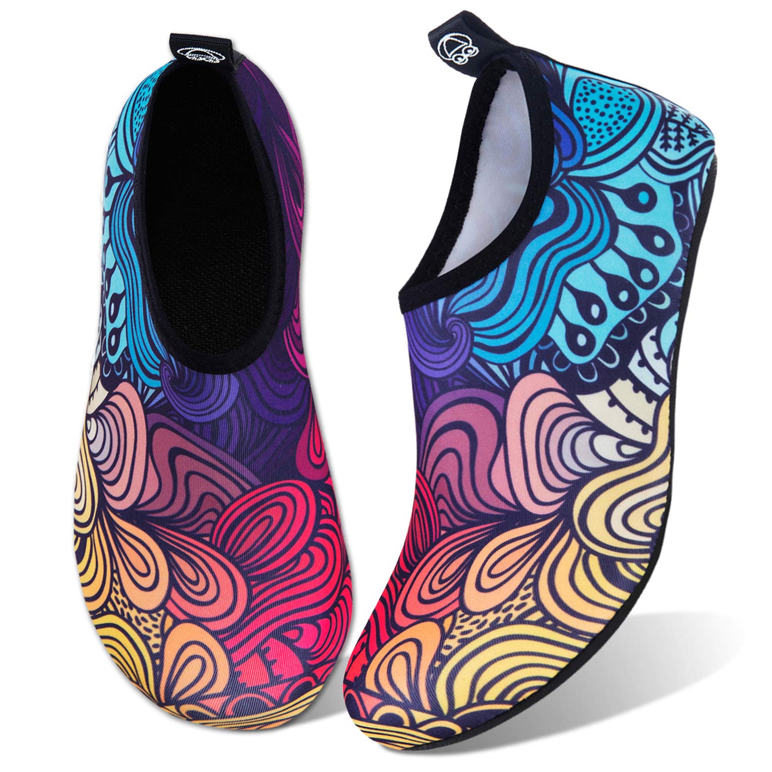 WateLves Water Shoes for Women & Men - Barefoot Quick-Dry Aqua Socks for Beach, Swim, Surf, Yoga & Exercise - Lightweight & Breathable with Translucent Color Soles - Perfect for Water Sports, Pool, Travel & Outdoor Activities