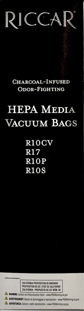 RICCAR RLH-6 HEPA Vacuum Bags for Superlite - Allergy & Pet Hair Cleaning