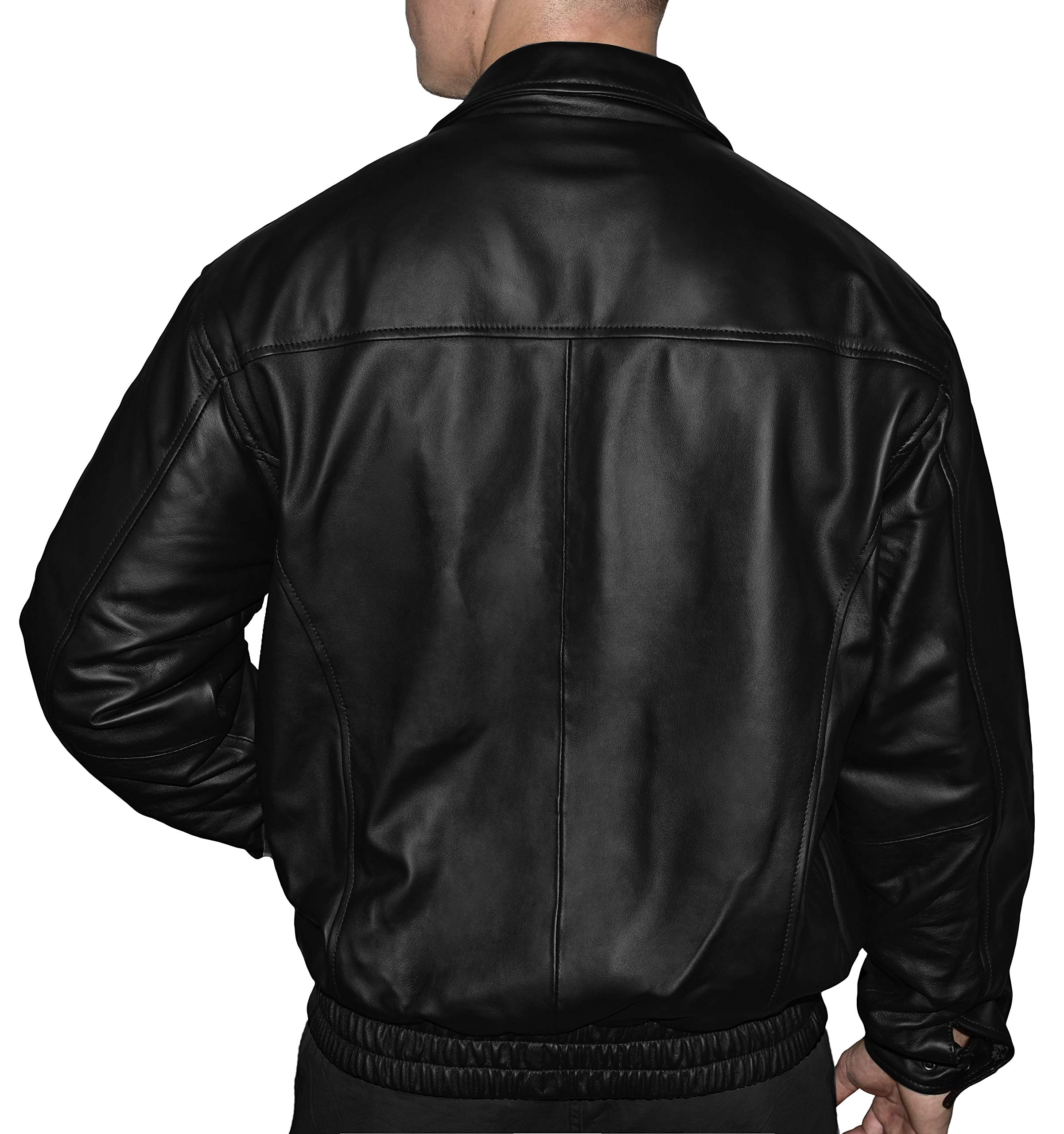 Men's Genuine Leather Bomber Jacket - Classic Motorcycle Jacket with Removable Zip Liner | Stylish Outerwear for Casual Wear, Biking & Outdoor Adventures
