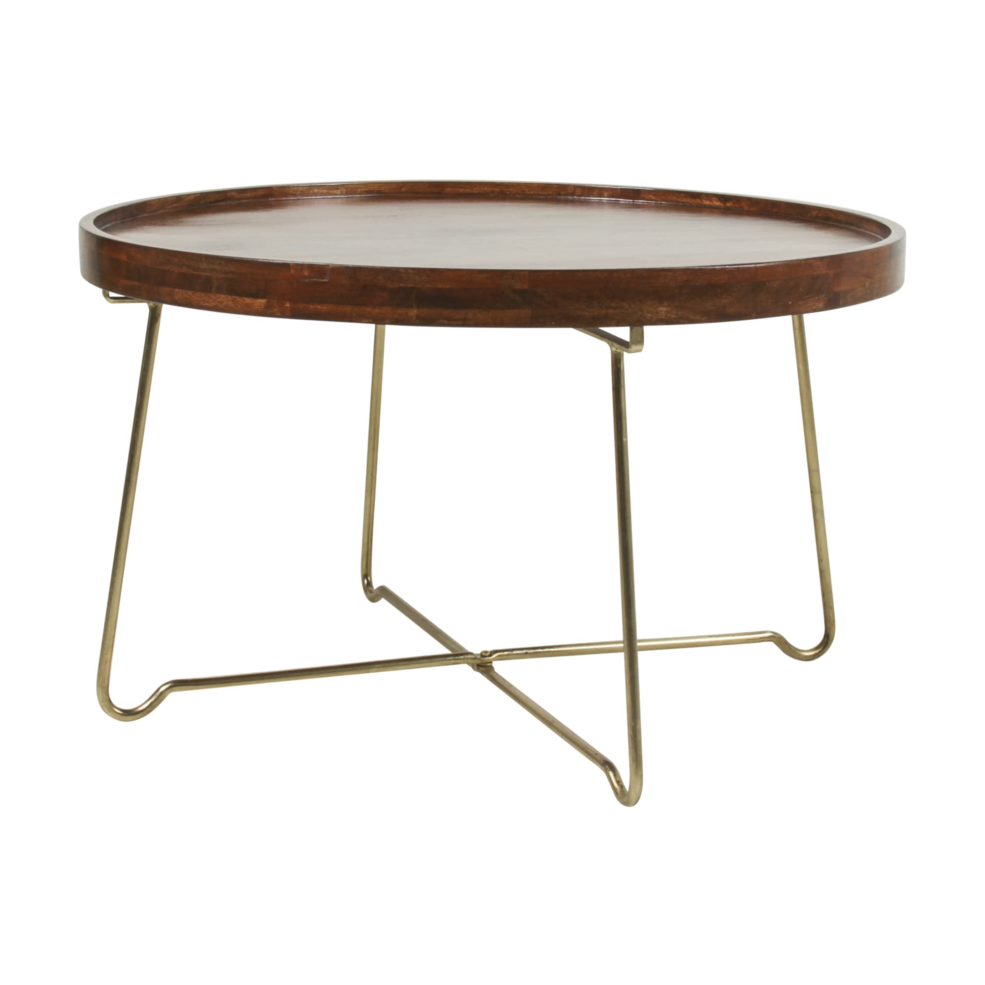 East at Main Aria Solid Mango Wood Tray Top Coffee Table - Rustic Modern Living Room Furniture for Home Decor & Entertaining