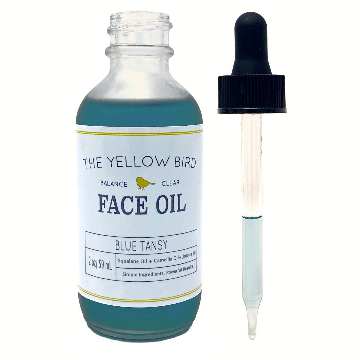The Yellow Bird Balancing Blue Tansy Face Oil – Natural Glowing Skin Serum with Collagen Support | Vegan Facial Moisturizer for Wrinkle & Pore Reduction | Perfect for Daily Skincare Routine & Nighttime Hydration