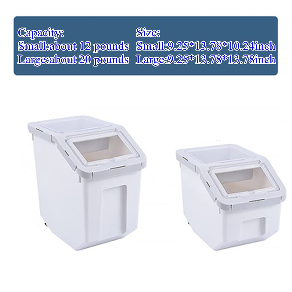 Airtight 22lbs Pet Food Storage Container - Sealed Dry Food Dispenser for Dog, Cat, Bird & Fish - BPA-Free Plastic Bin with Locking Lid - Perfect for Kitchen, Pantry & Pet Feeding Area (Gray)