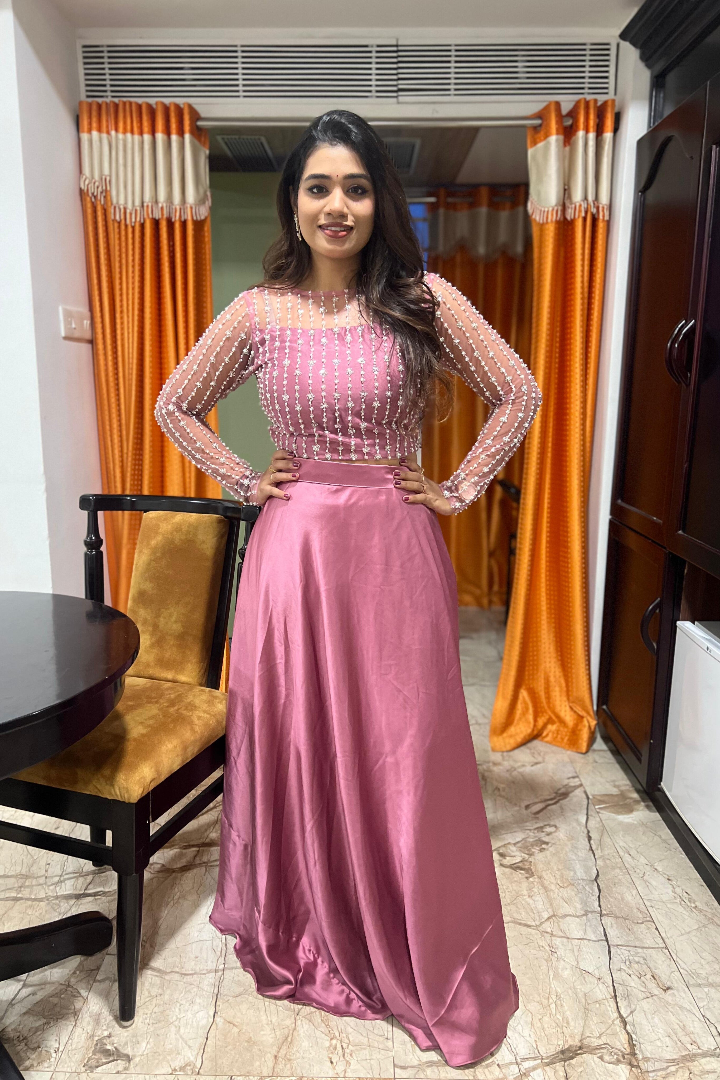 DD626 Niha Premium Designer Cropped Top & Skirt Set - Trendy Women's Fashion Outfit for Party, Date Night & Summer Wear