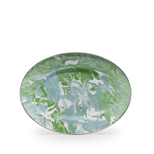Modern Monet Swirl Oval Platter - Elegant Serving Tray for Dinner Parties, Weddings & Home Decor | Handcrafted Ceramic Appetizer Plate