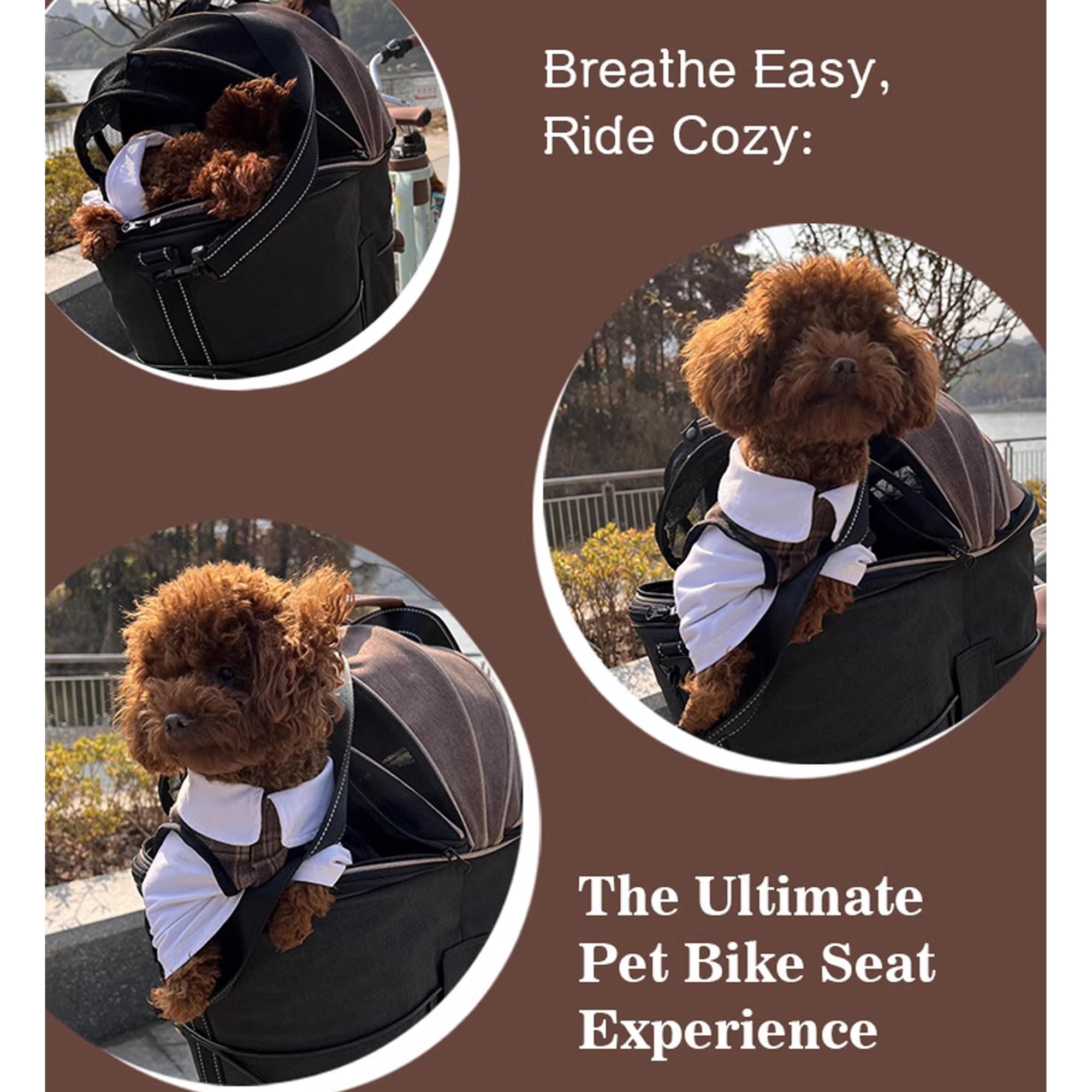 Foldable Handheld Canvas Pet Carrier Bag - Large Capacity Bicycle Backseat & Car Travel Bag for Dogs & Cats, Durable Polyester Fabric, Multi-Functional (Carry, Hand-Carry, Cross-Body) - Perfect for Road Trips, Cycling Adventures & Outdoor Activities