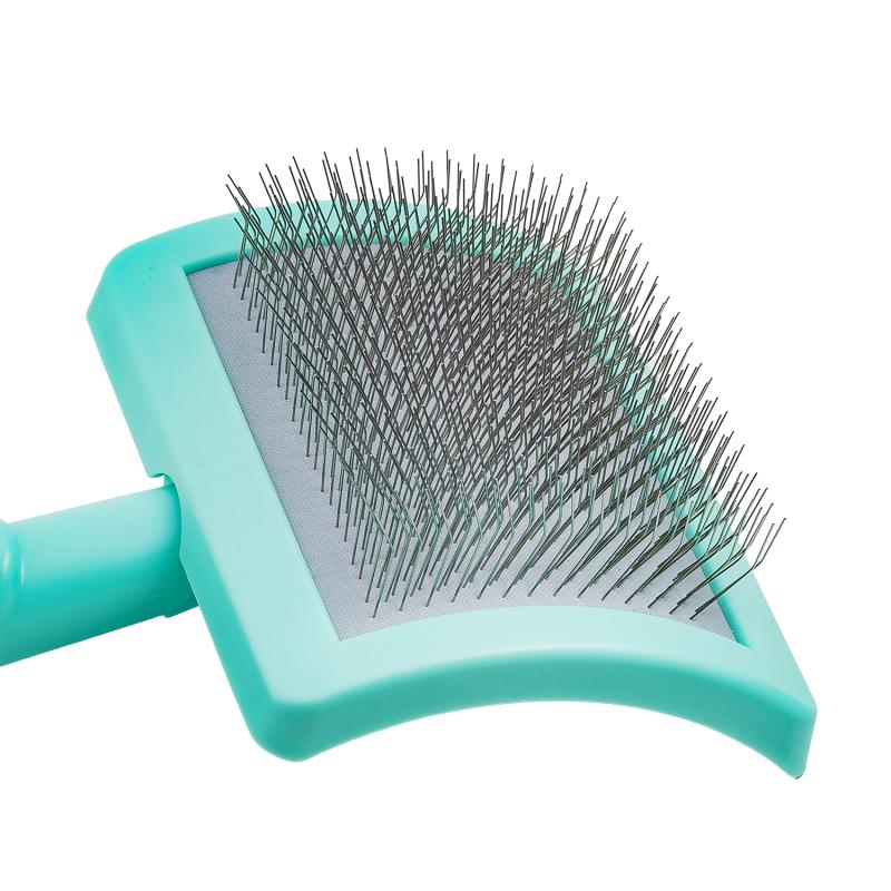 Tauro Pro Line Plastic Brush - Mint Green, Thin & Hard Bristles, Large Size 6.9x4.2x2.4 Inches - Perfect for Pet Grooming, Makeup Application & Detailing Cars