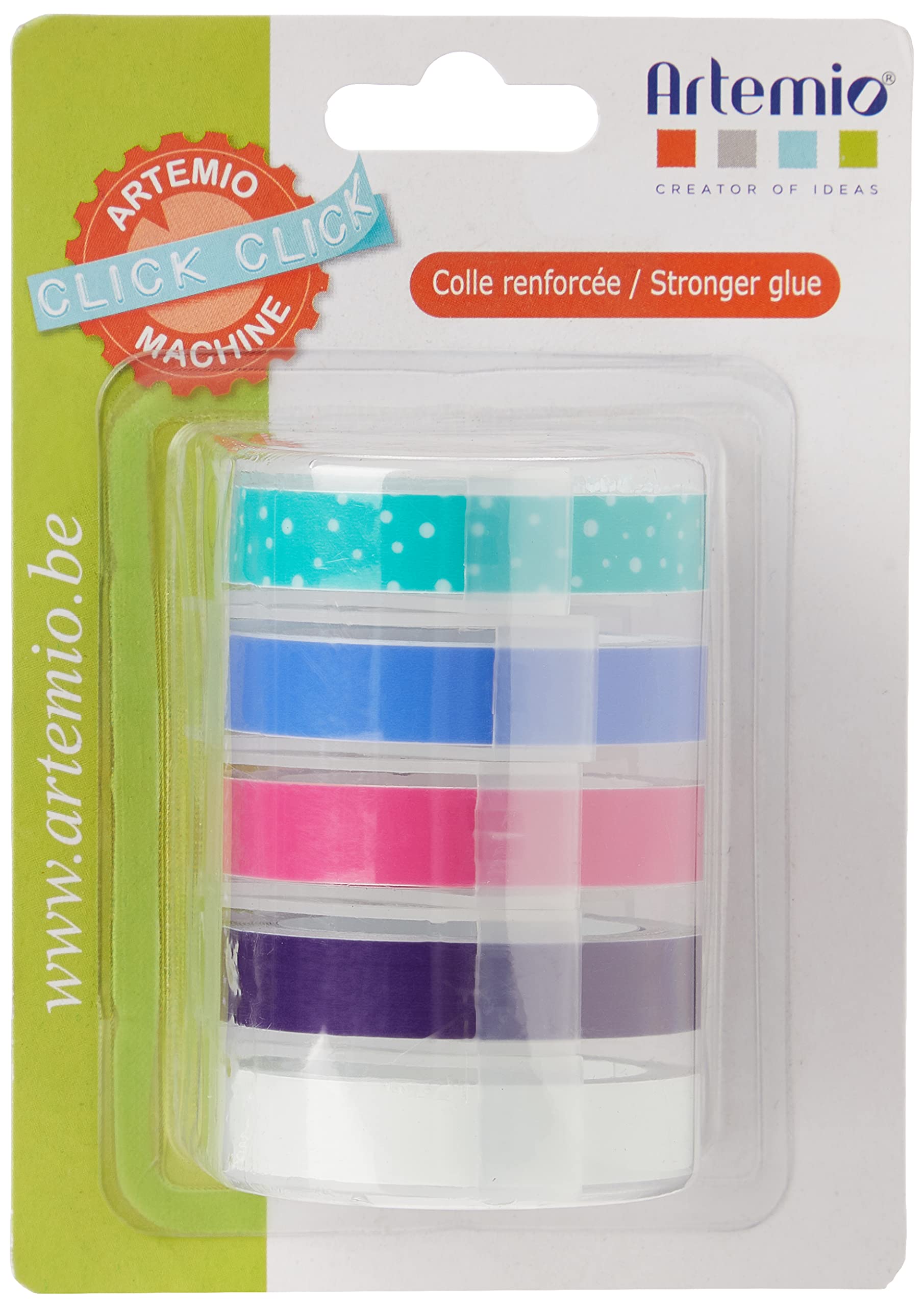 Artemio 18002931 5 Pack Pastel Color Refill Tapes for Label Maker - Perfect for Office Organization, School Supplies & Home Labeling Needs