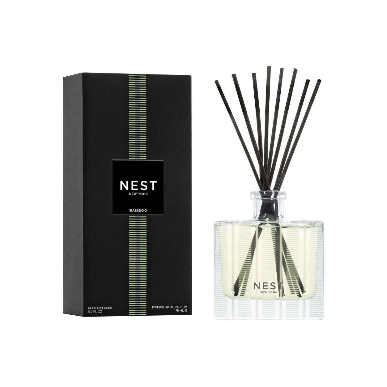 Premium Bamboo Reed Diffuser Set - Natural Home Fragrance Oil Diffuser with 6 Rattan Reeds - Aromatherapy Gift for Living Room, Bedroom & Office