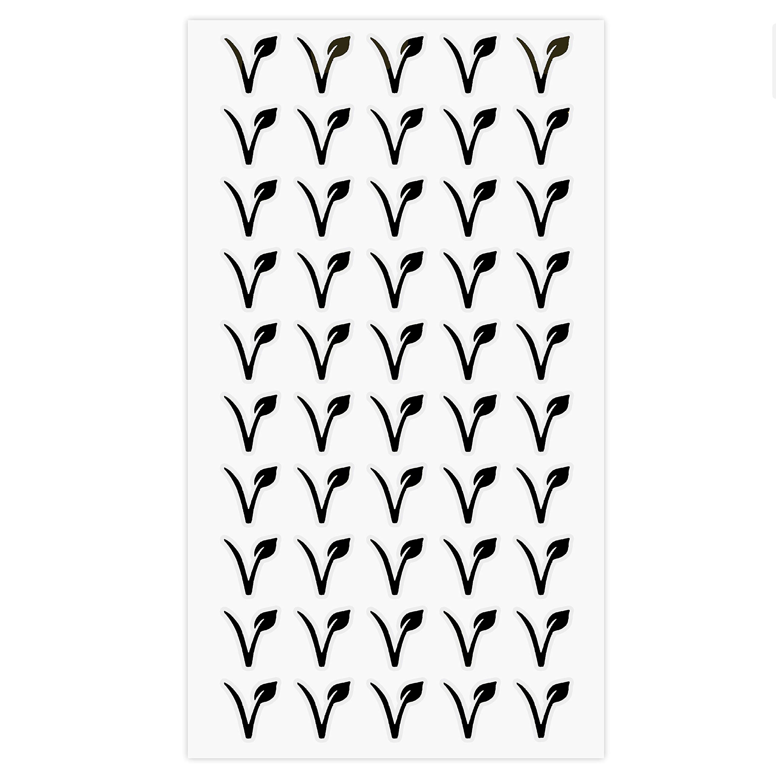ARK Creation 50 Wedding Meal Stickers for Place Cards - Vegan & Gluten-Free Menu Choice Labels - Elegant Black Wedding Seating Card Stickers for Buffet, Plated Dinner & RSVP Meal Selection
