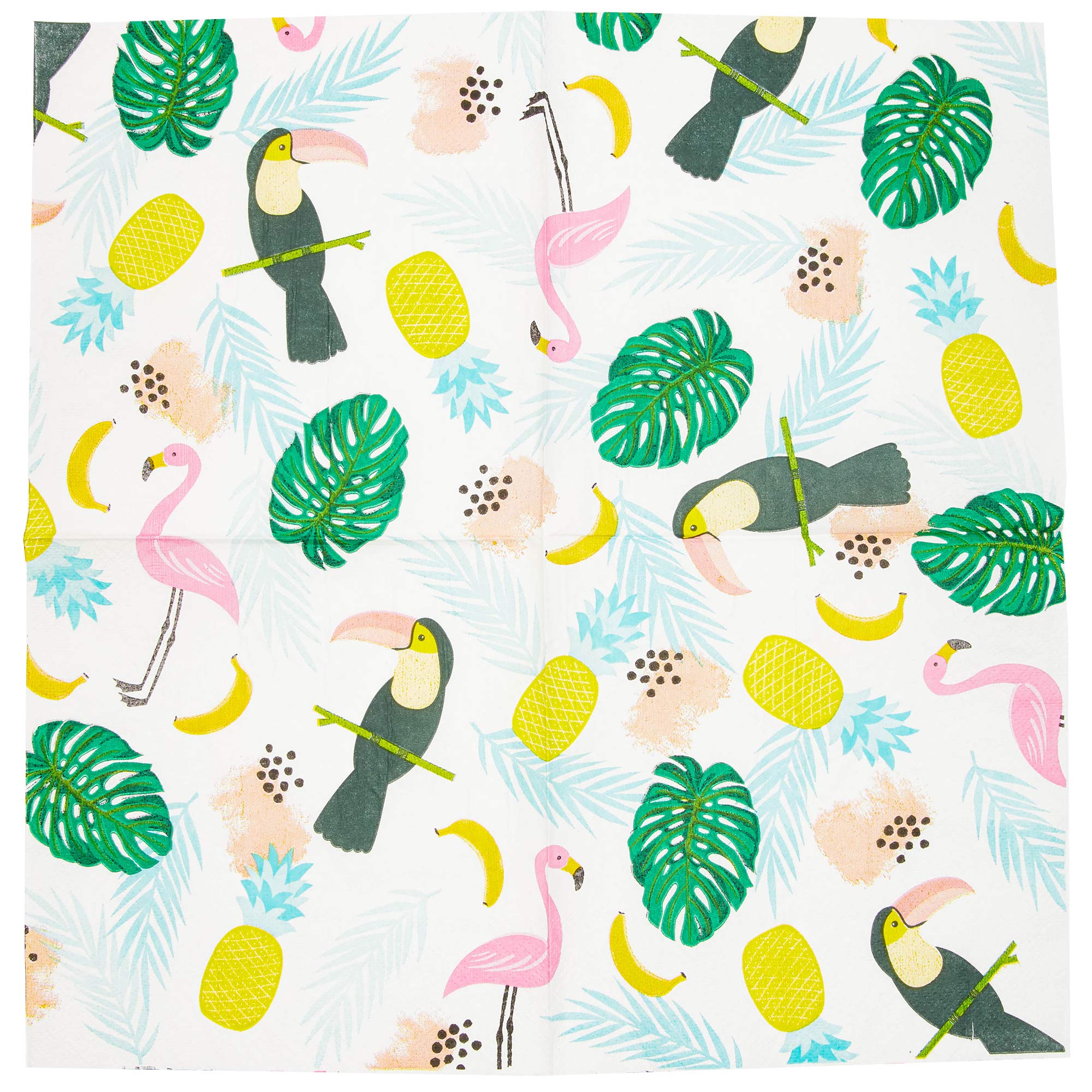 Vibrant Tropical Paper Napkins for Birthday Party - 6.5 x 6.5 Inch, 100 Count - Hawaiian Luau & Beach Themed Decorations - Perfect for Summer BBQs, Pool Parties & Tropical Celebrations