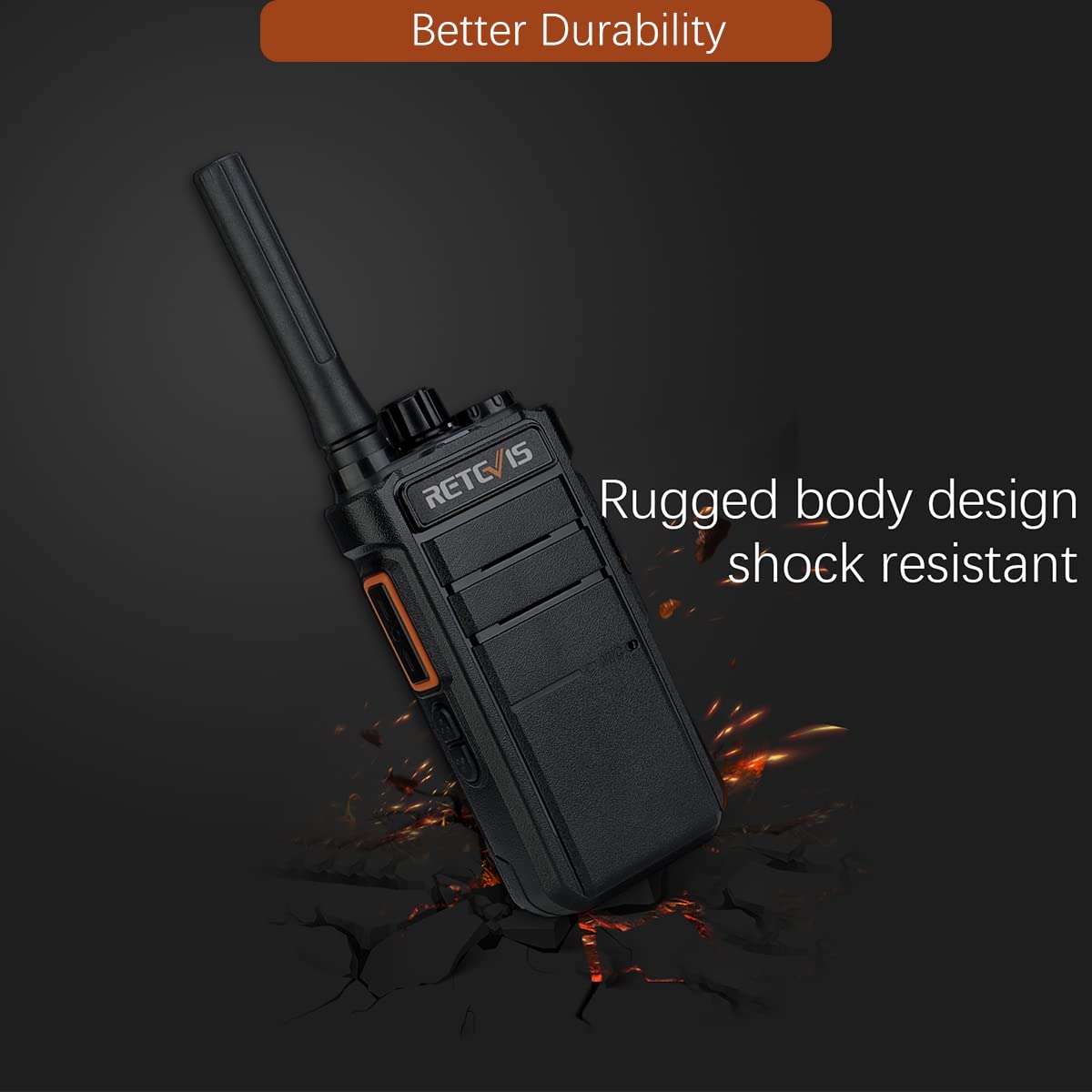 Retevis RB26 Long Range Walkie Talkies - 15 Pack with 10 Earpieces - 2 Way Radios for Construction, Outdoor Adventures & Emergency Communication