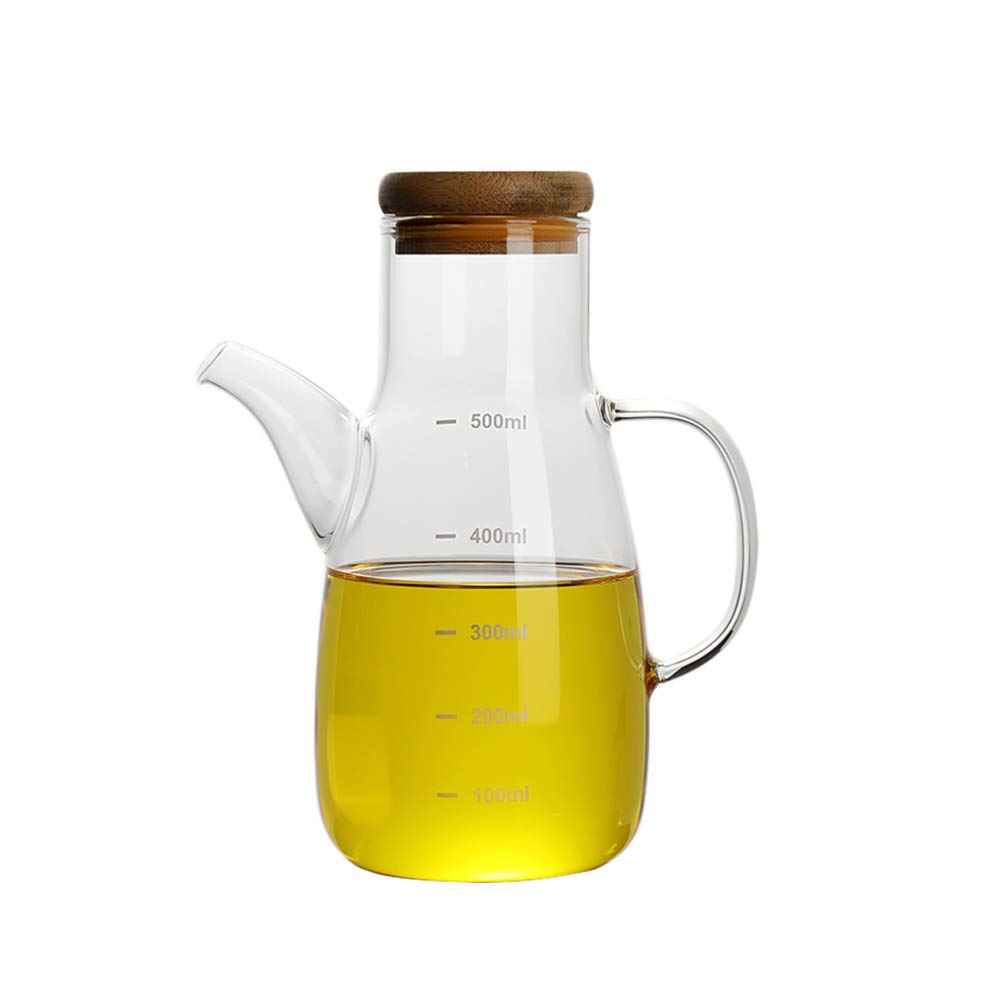 Premium Glass Oil Dispenser Bottle - High Borosilicate Glass Vinegar & Oil Bottle with Drip-Free Spout - Perfect for Kitchen, Salad Dressing & Cooking Oil Storage