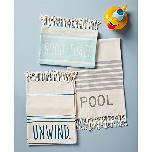 Premium Light Blue Turkish Cotton Pool & Beach Towel - Ultra Soft, Quick Dry, Large Size for Swimming, Sunbathing, and Travel